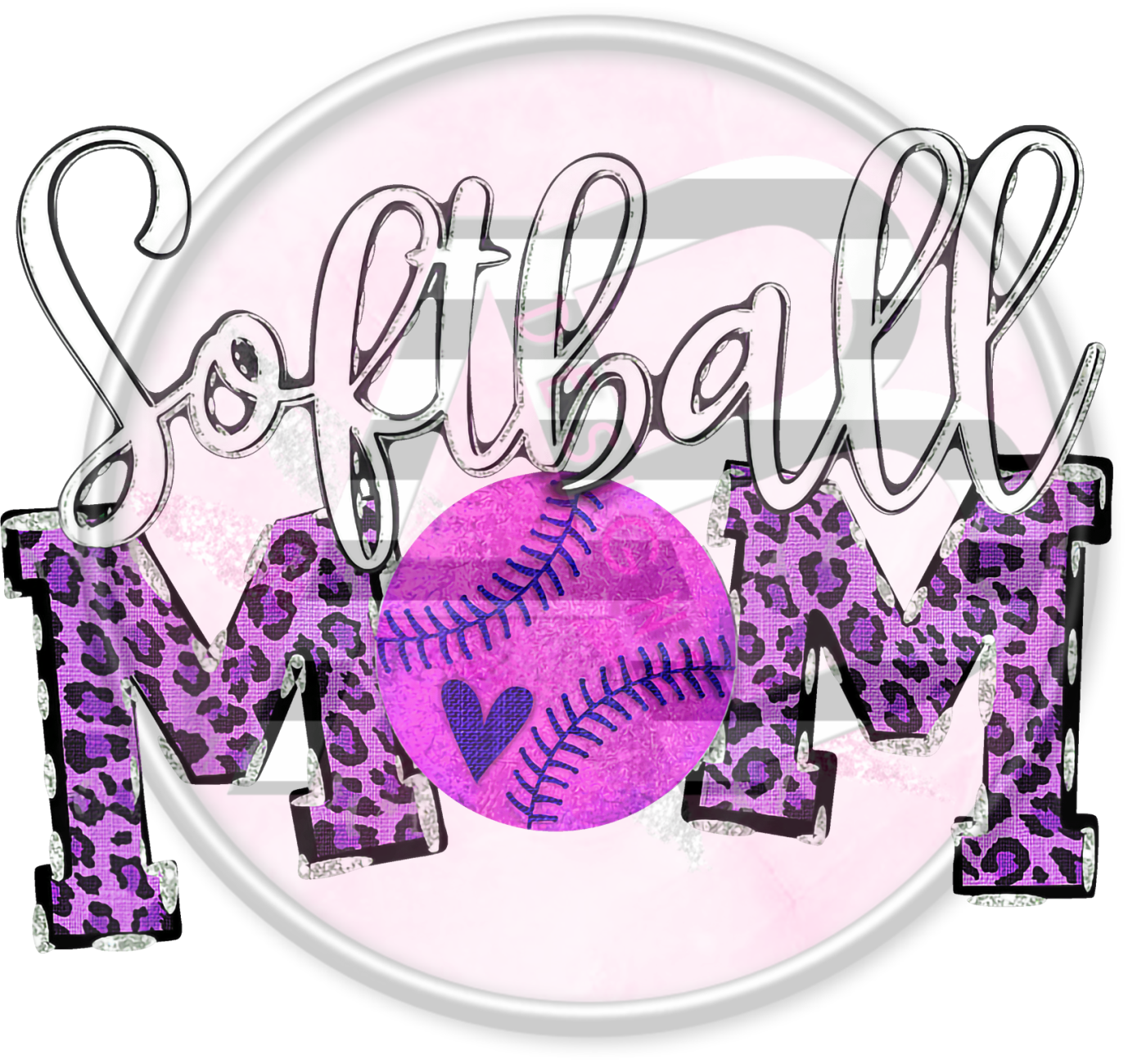 DTF Heat Transfer - Softball Mom 12