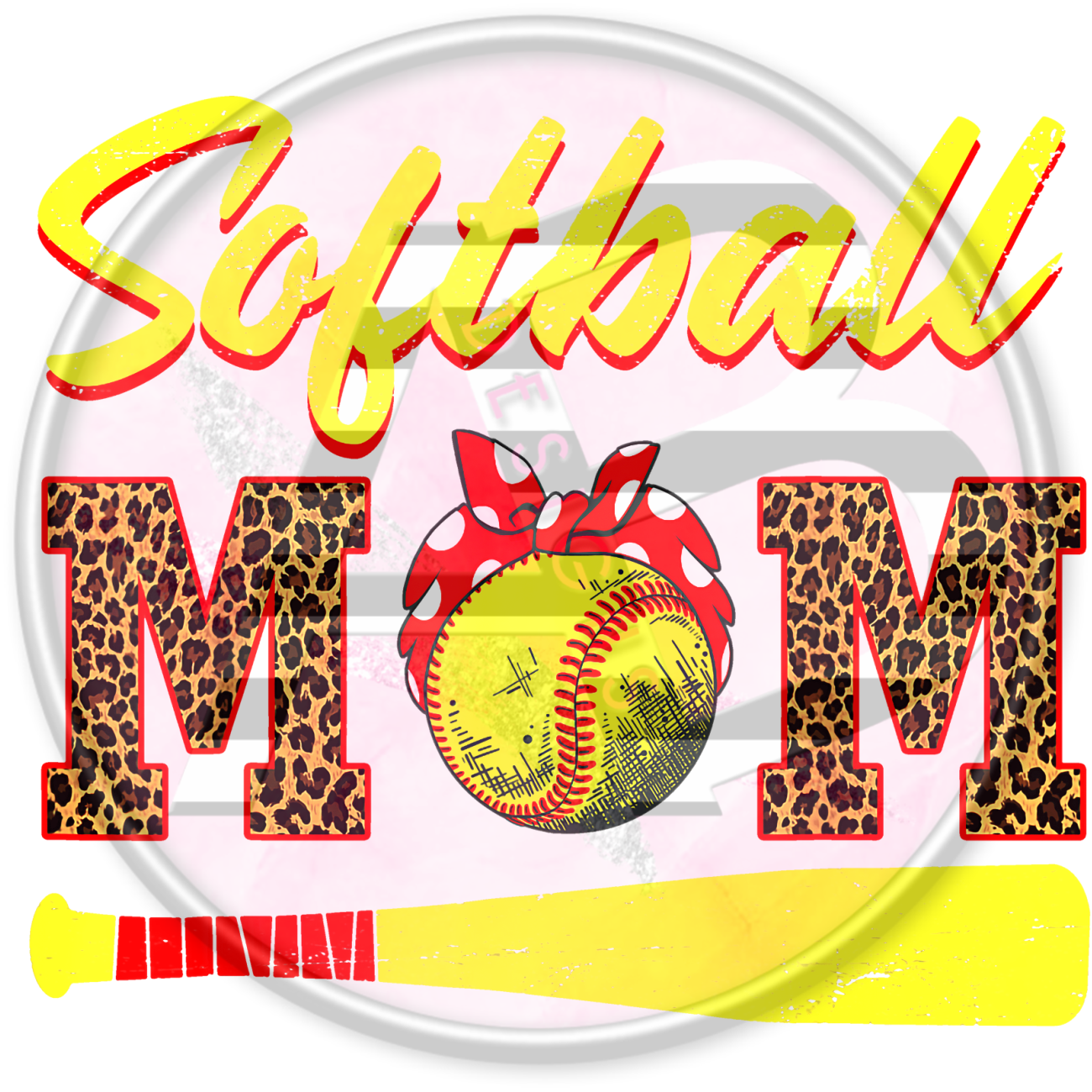 DTF Heat Transfer - Softball Mom 15