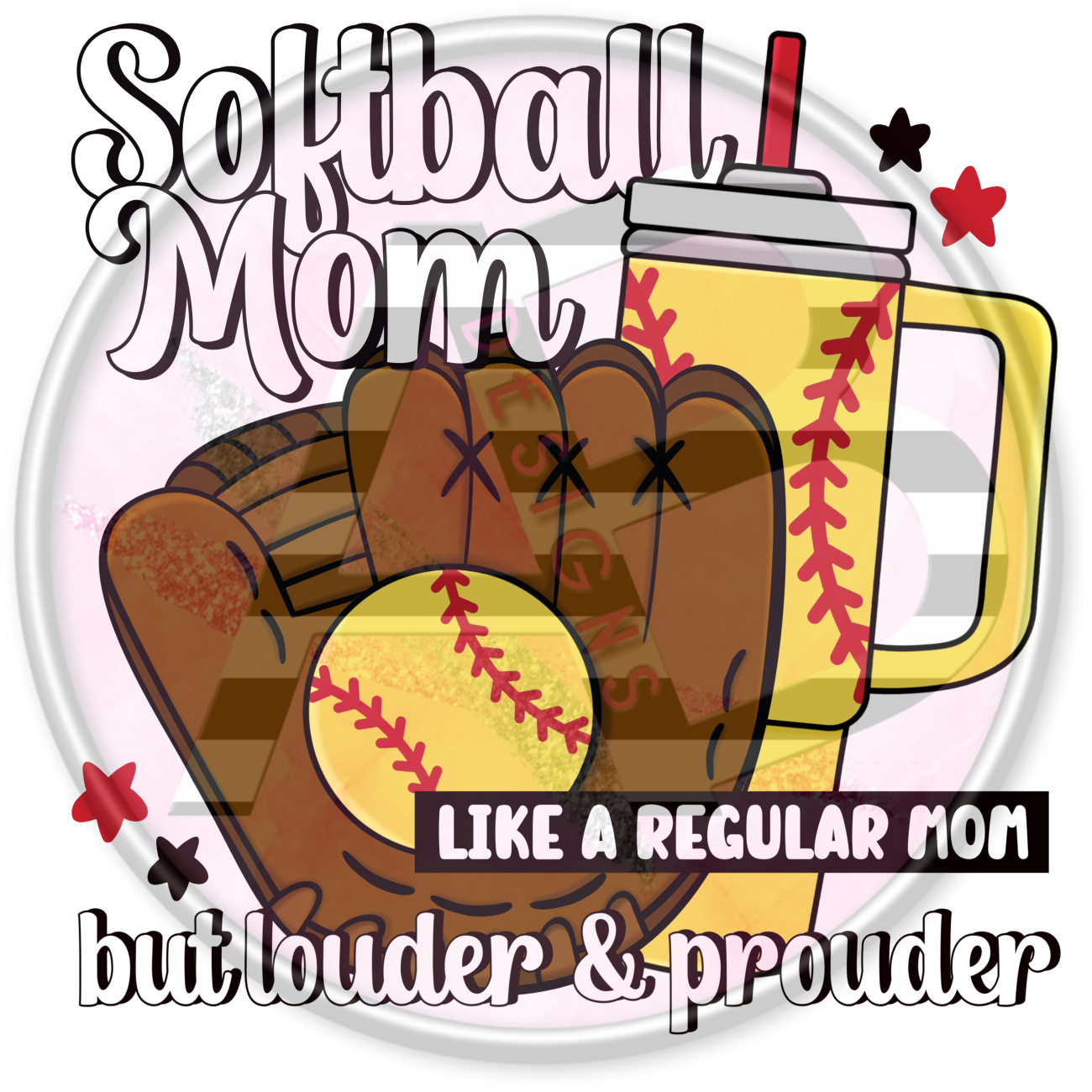 DTF Heat Transfer - Softball Mom 21