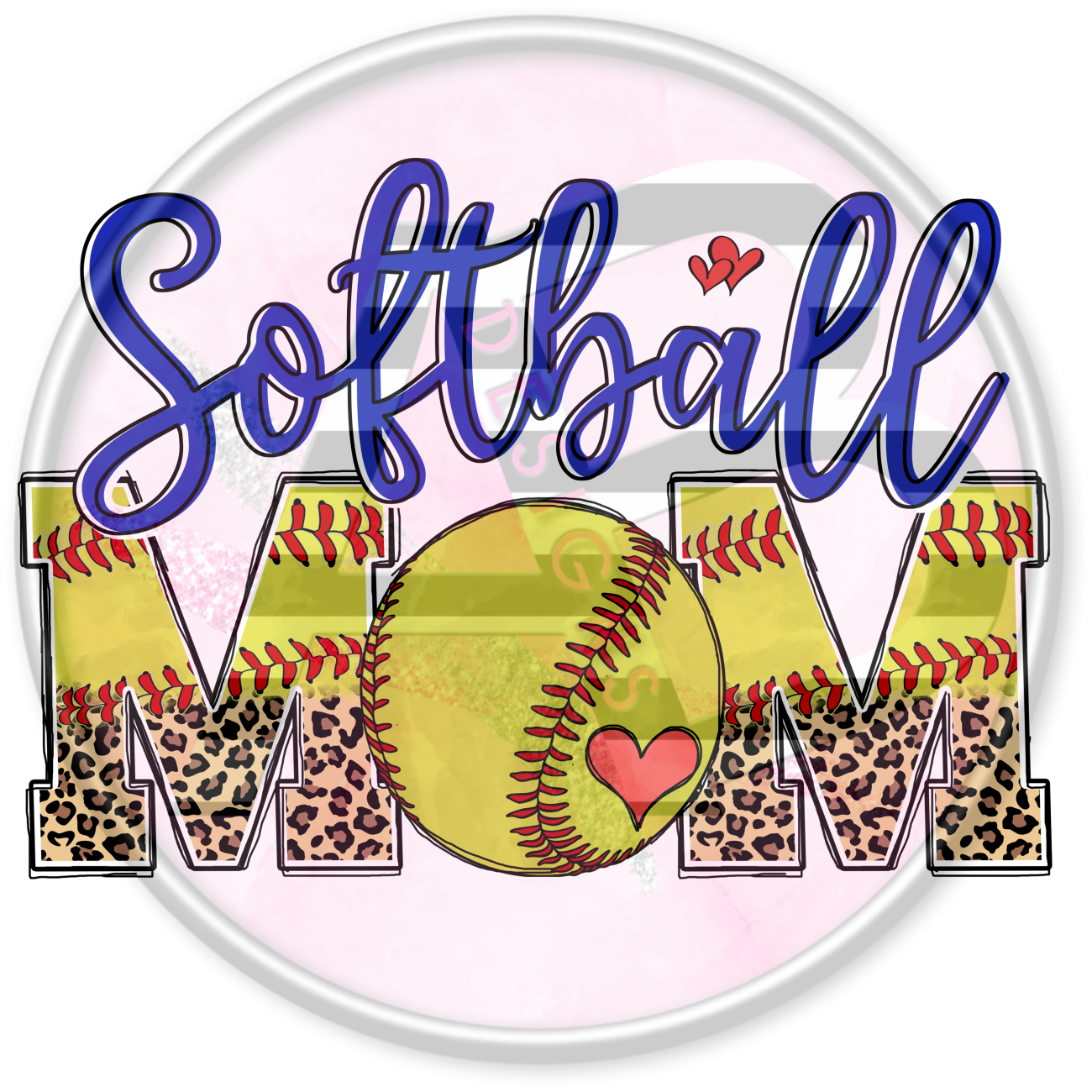 DTF Heat Transfer - Softball Mom 22