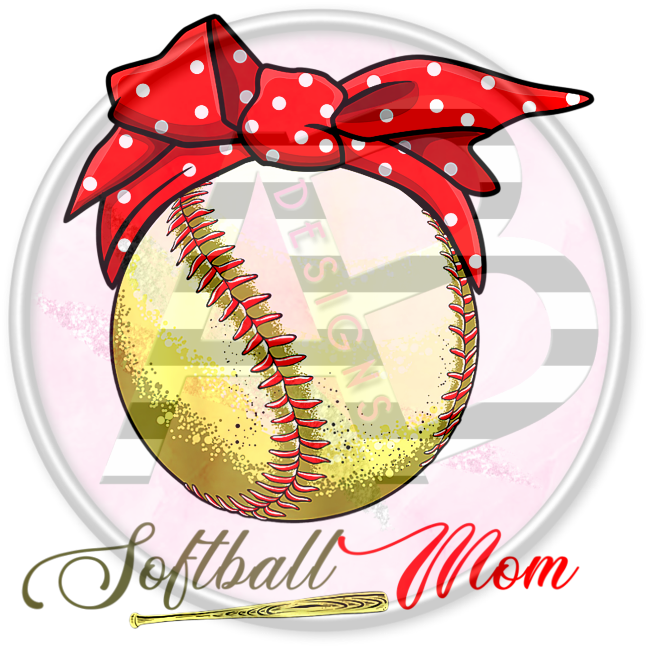 DTF Heat Transfer - Softball Mom 30