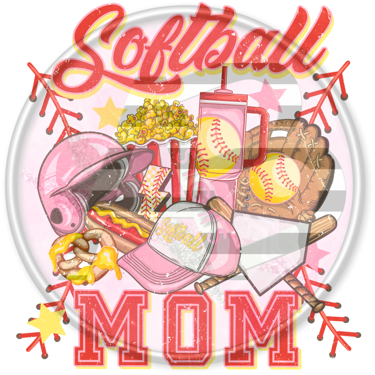 DTF Heat Transfer - Softball Mom 36