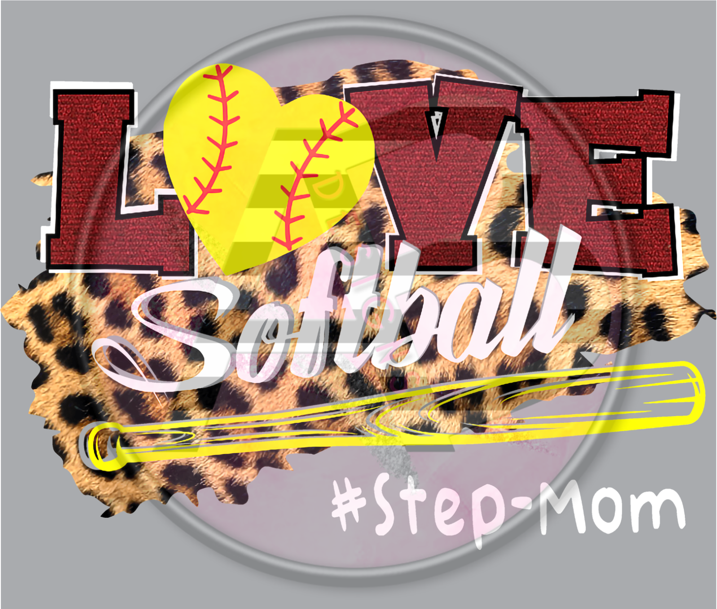 DTF Heat Transfer - Softball Step-Mom 02