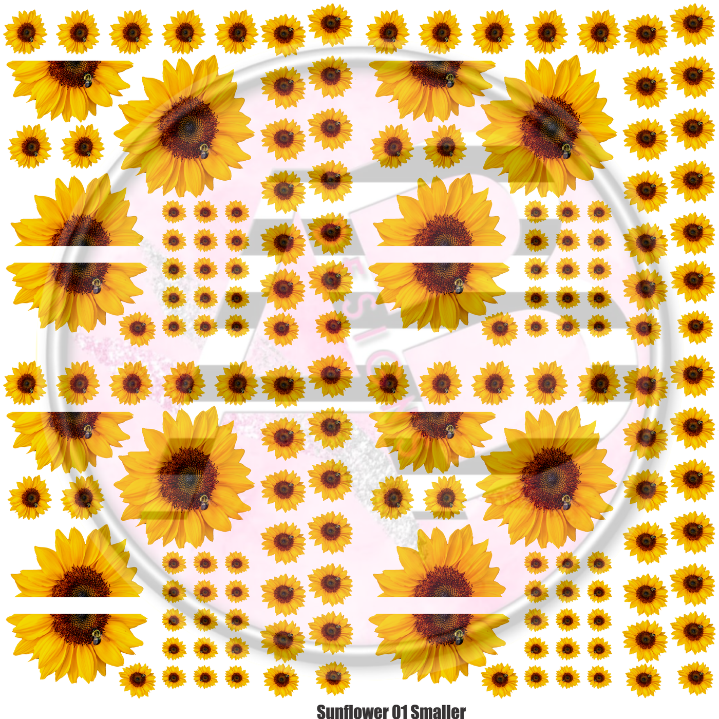 Sunflower 01 Smaller Full Sheet 12x12 Clear Cast Decal
