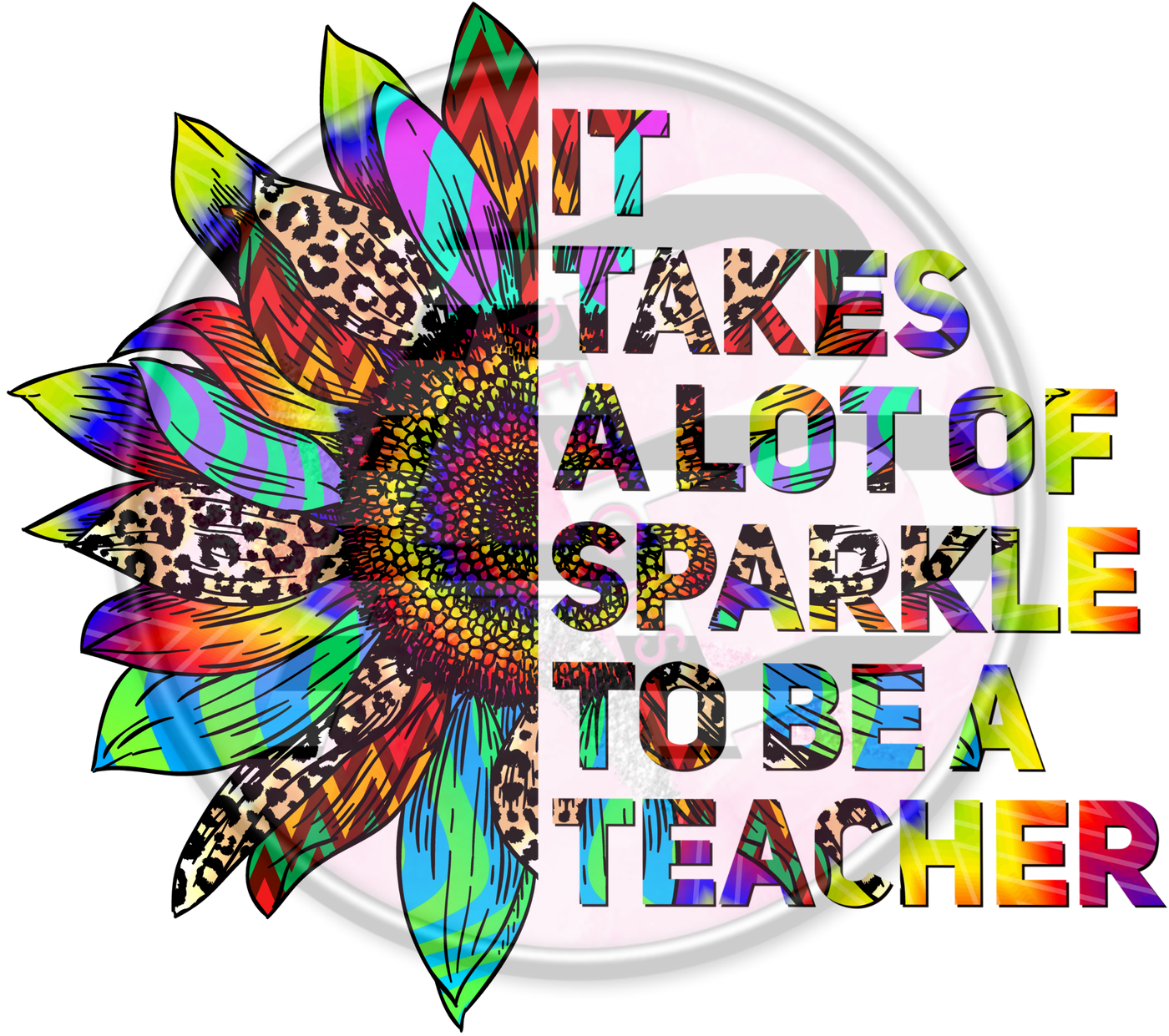 DTF Heat Transfer - Teacher Sunflower 02