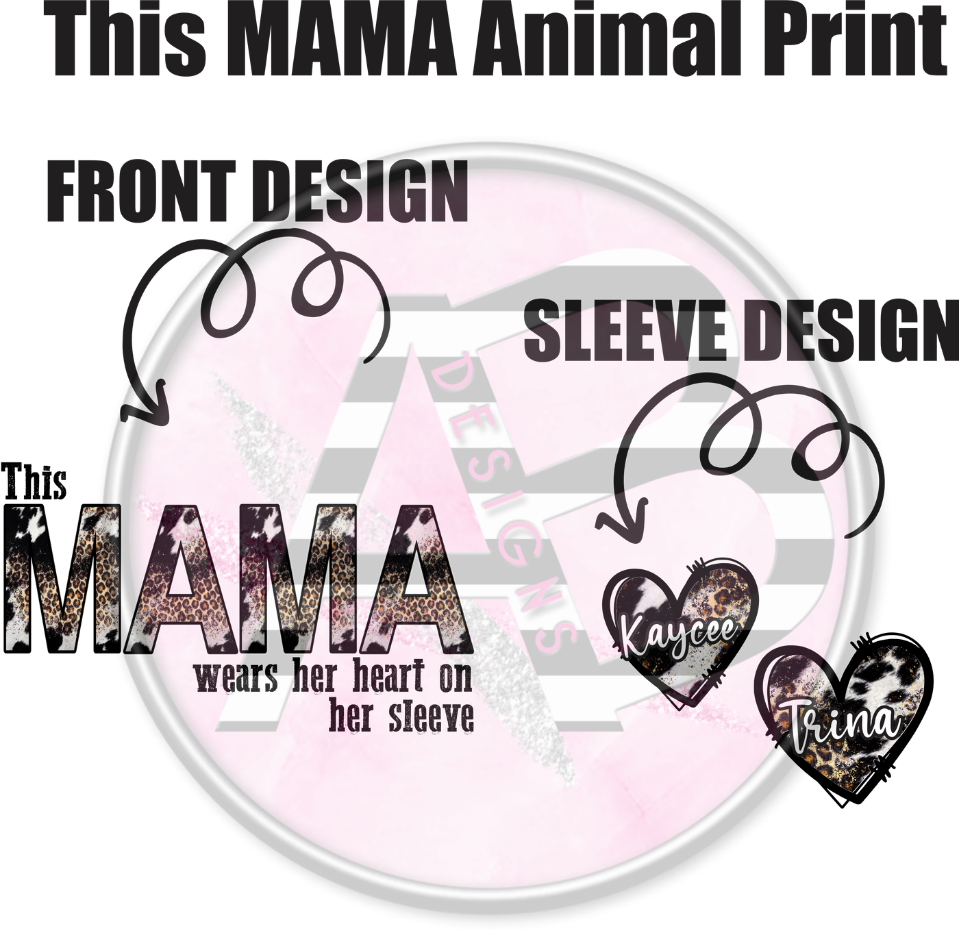 DTF Heat Transfer MATCHY MATCHY - 21 This Mama Animal Print sleeve