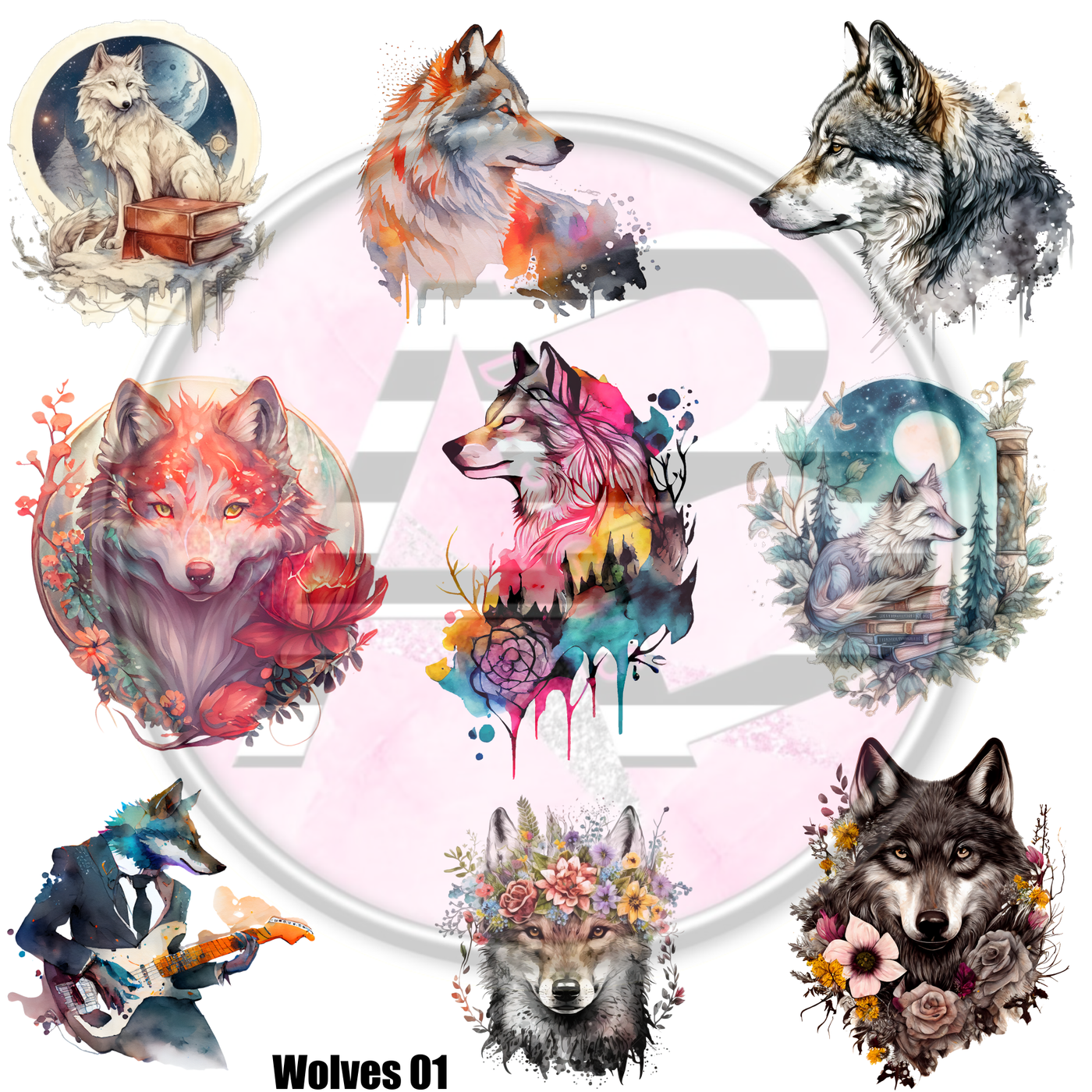 Wolves 01 Full Sheet 12x12 - Clear Sheet