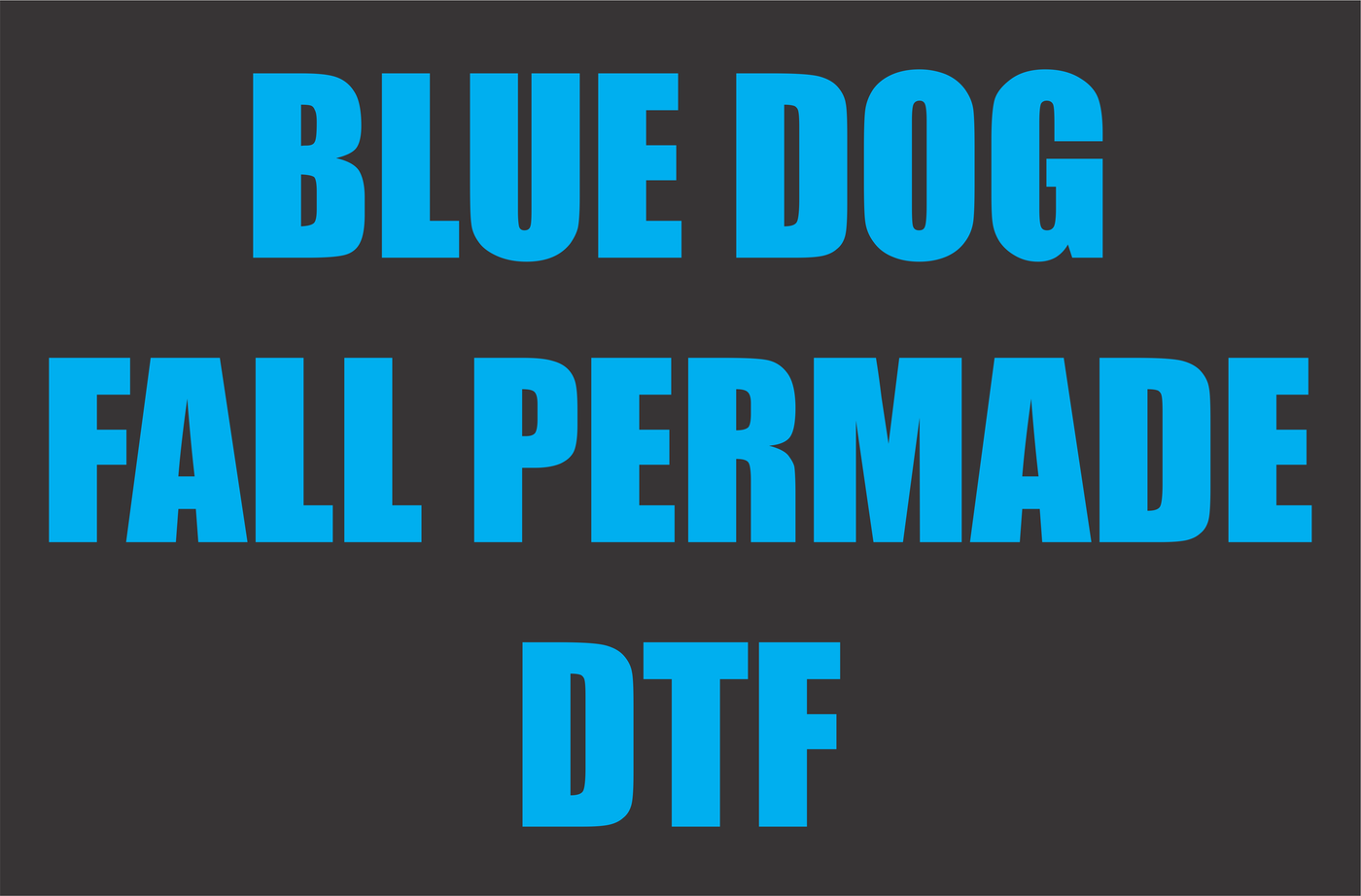 DTF Blue Dog Fall Premade Gang Sheet