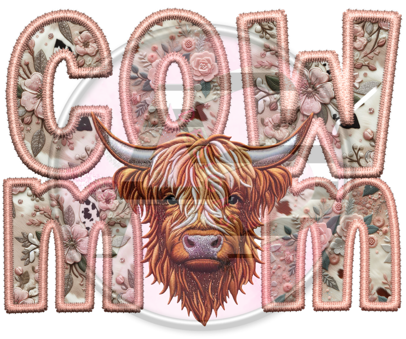 DTF Heat Transfer - Cow Mom 01