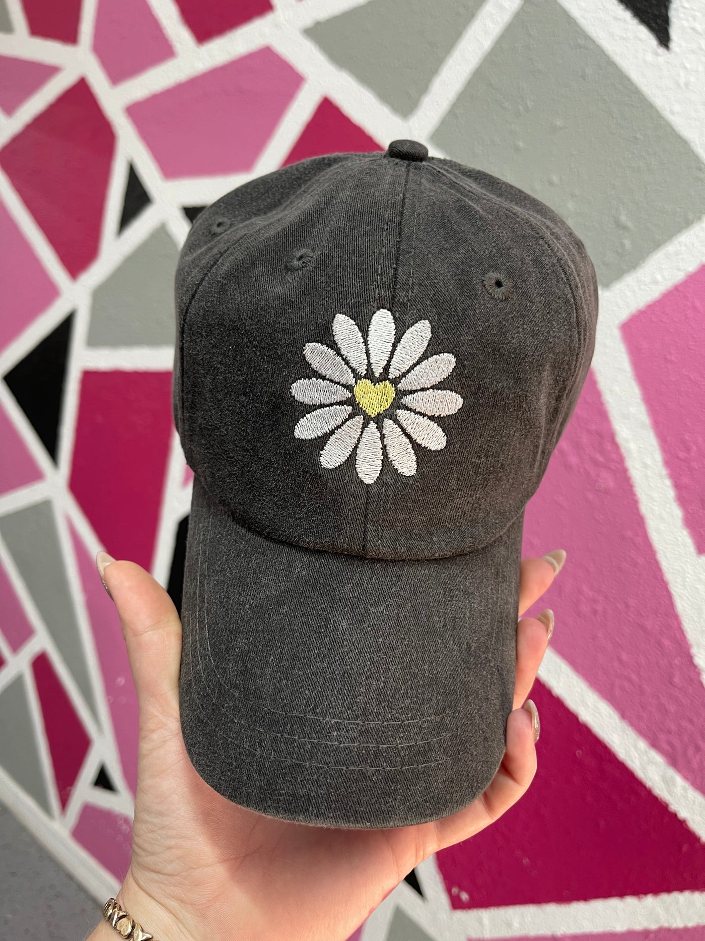 Daisy Heart Embroidered Hat