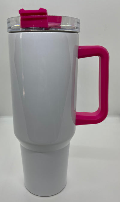 40oz Tumbler Pink Handle (Sublimation) – AB Designs, Co.