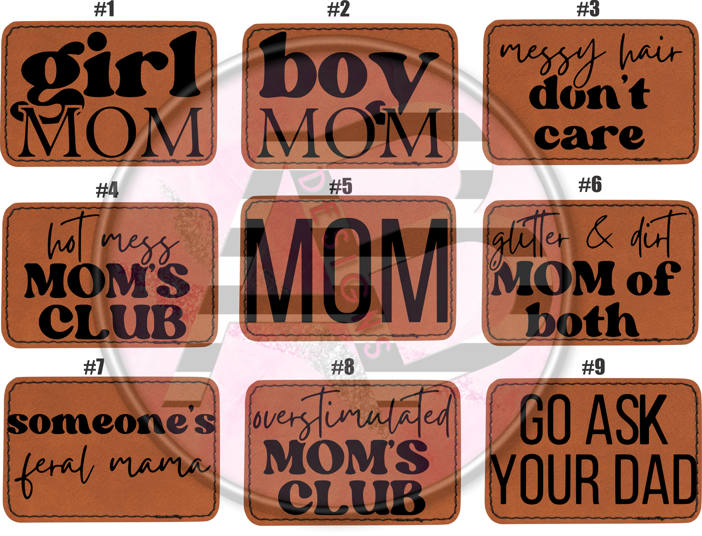 Mom Patch 3”x2” - Custom Laser Engraved