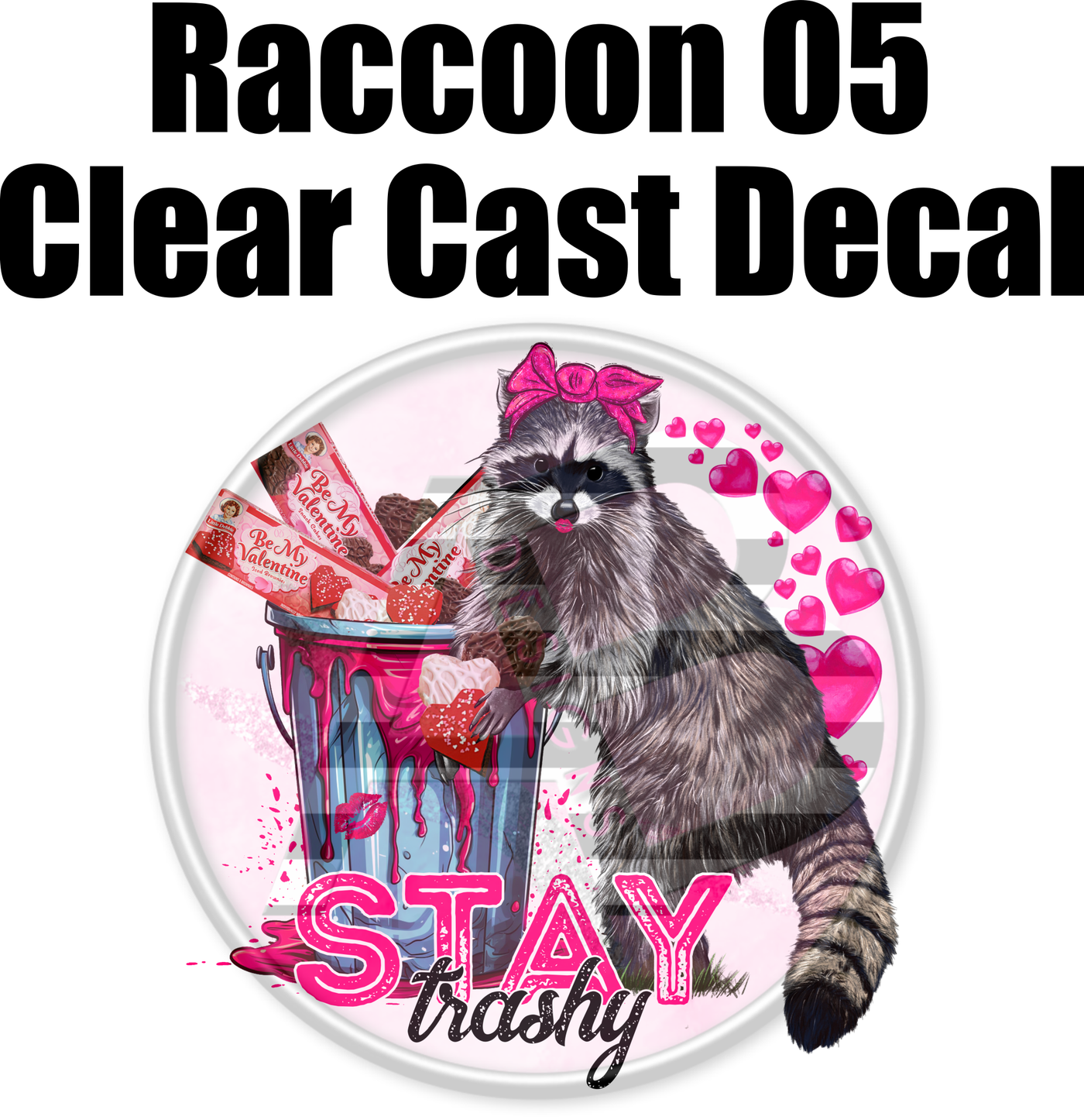 Raccoon 05 Trash Panda - Clear Cast Decal-445