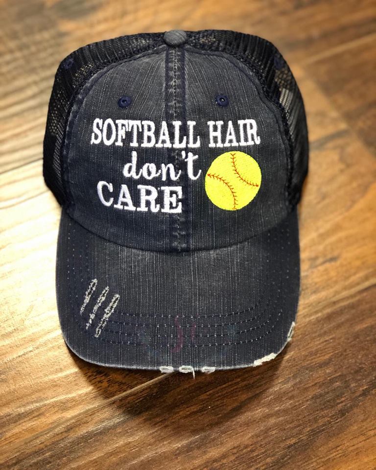 Softball Hair Don't Care Hat