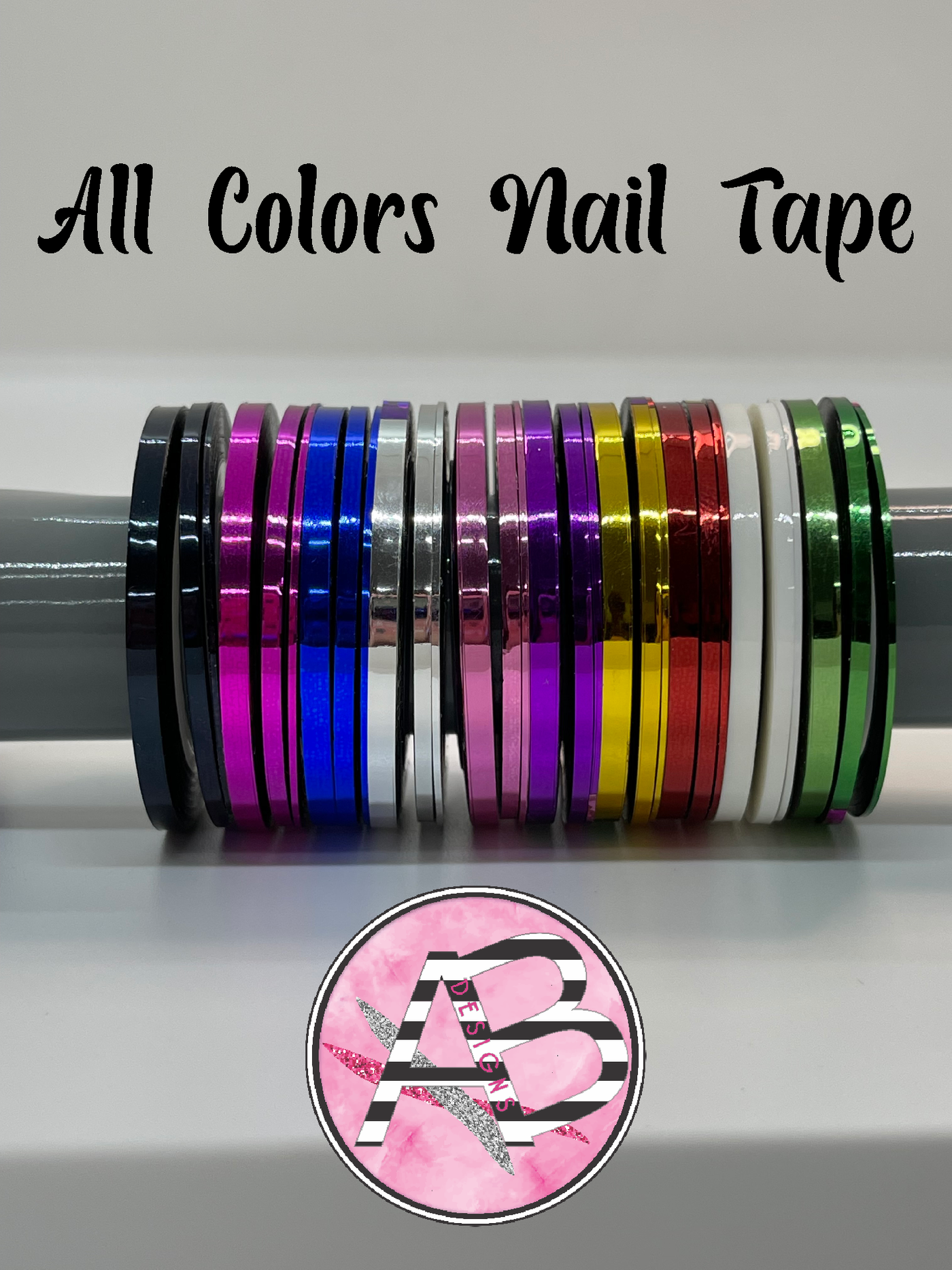 All Colors PRIMARY Nail Tape - Striping Tape BUNDLE (10 COLORS)