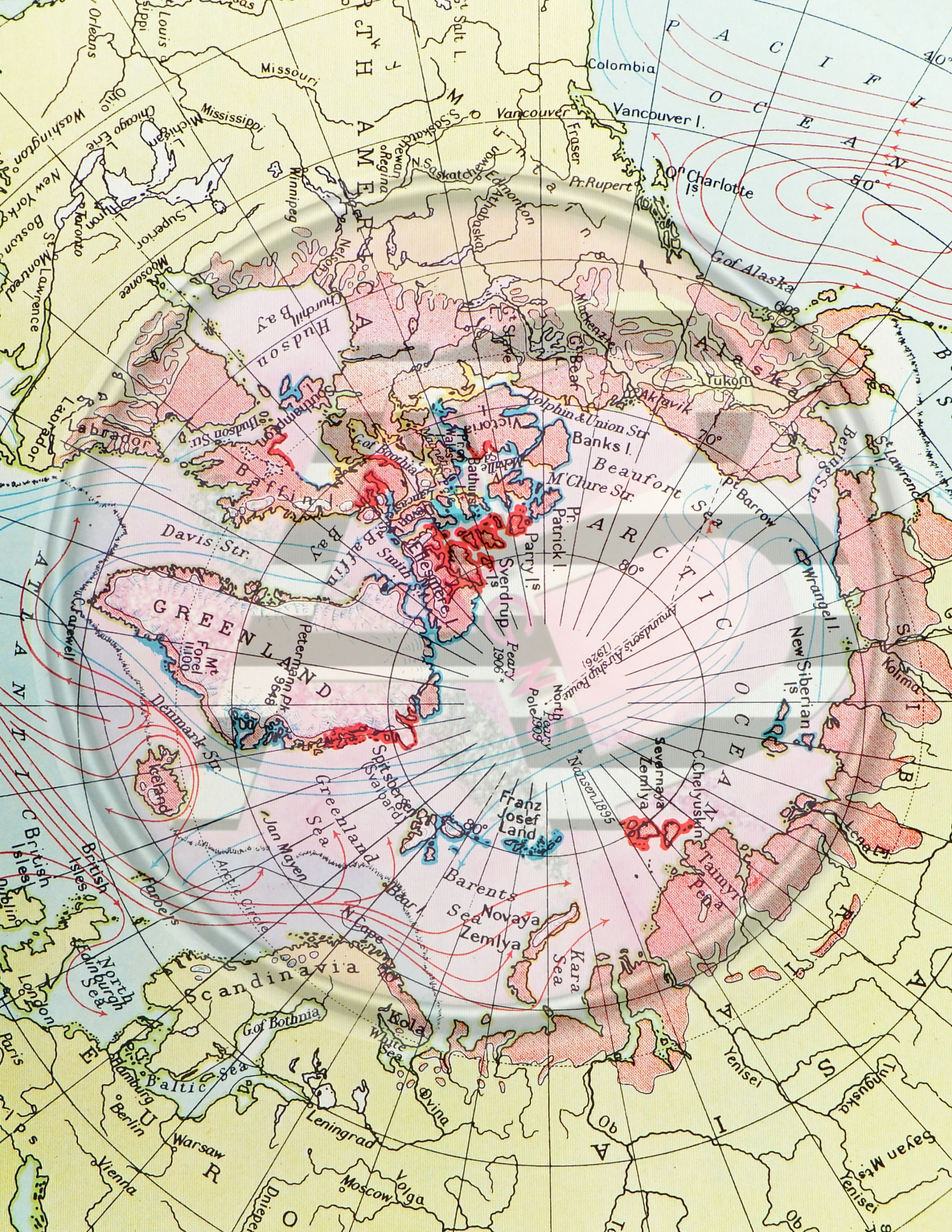 Adhesive Patterned Vinyl - Antique Maps 19