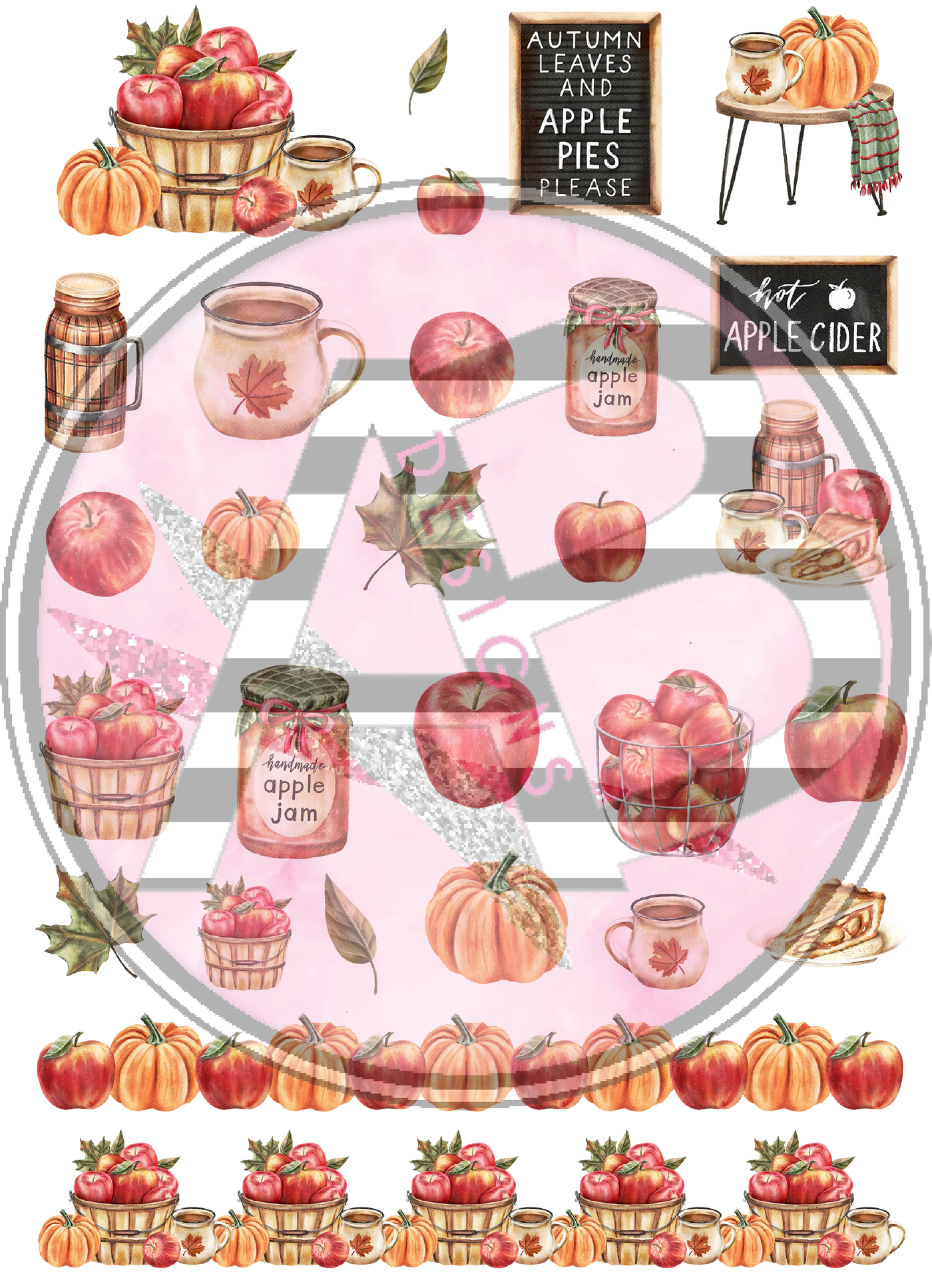 Apple Cider 01 Full Sheet 8.5 x 11 Clear Cast Decal