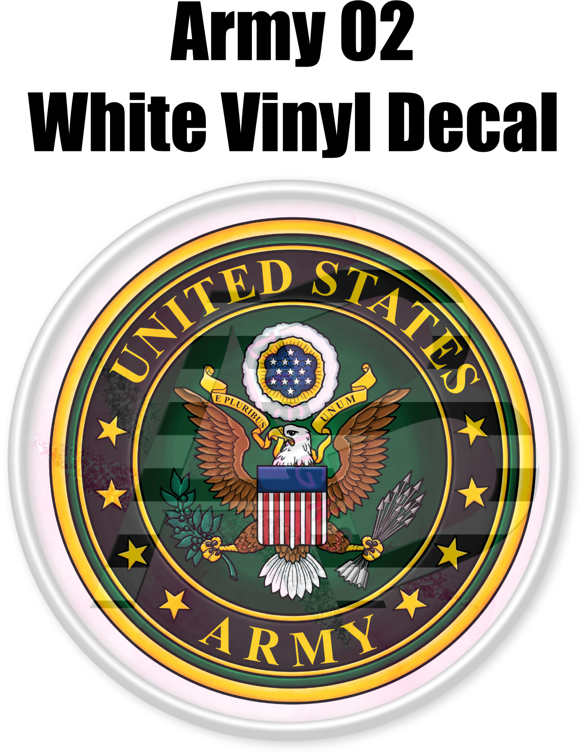 Army 02 - White Vinyl Decal