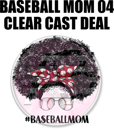 Baseball Mom 04 - Clear Cast Decal