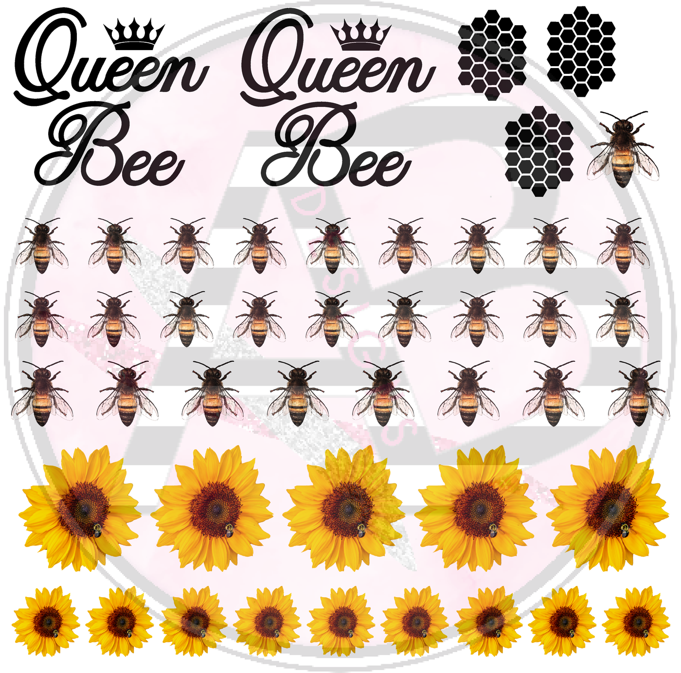 Queen Bee 01 Full Sheet 12x12 Clear Cast Decal