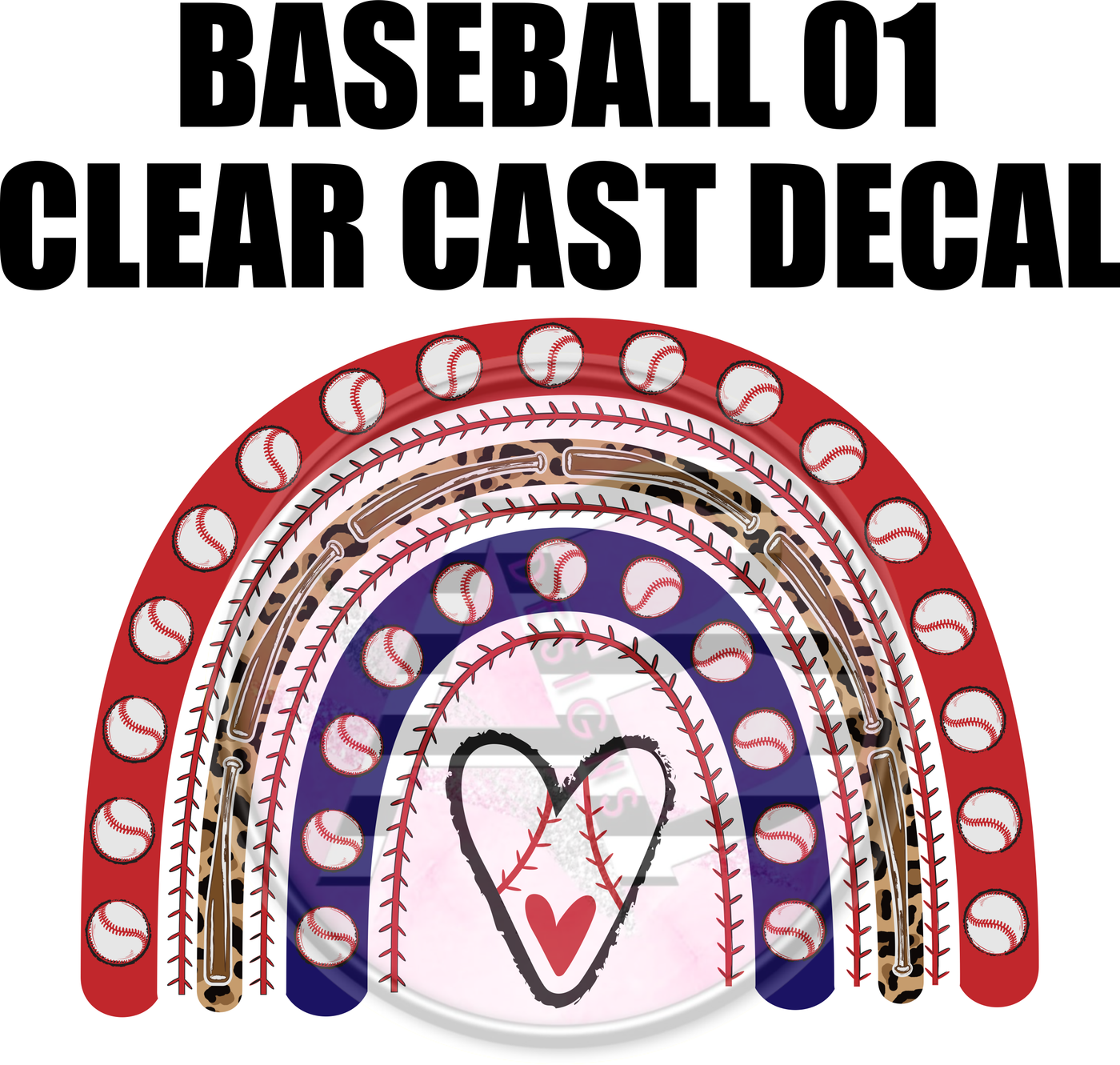 Baseball 01 - Clear Cast Decal