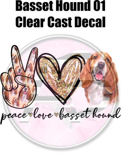 Basset Hound 01 - Clear Cast Decal