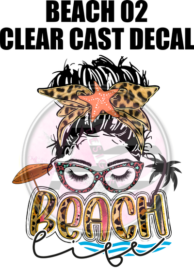 Beach 2 - Clear Cast Decal