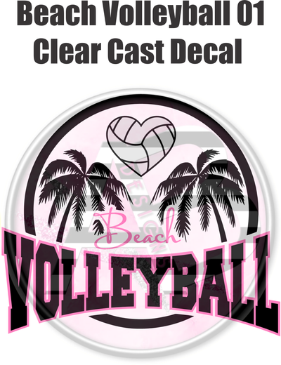 Beach Volleyball 01 - Clear Cast Decal