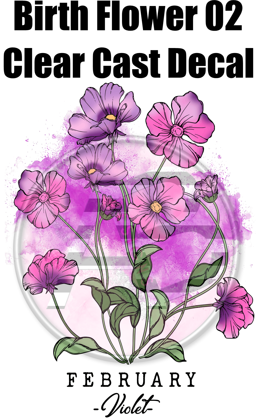 Birth Flower 02 - Clear Cast Decal