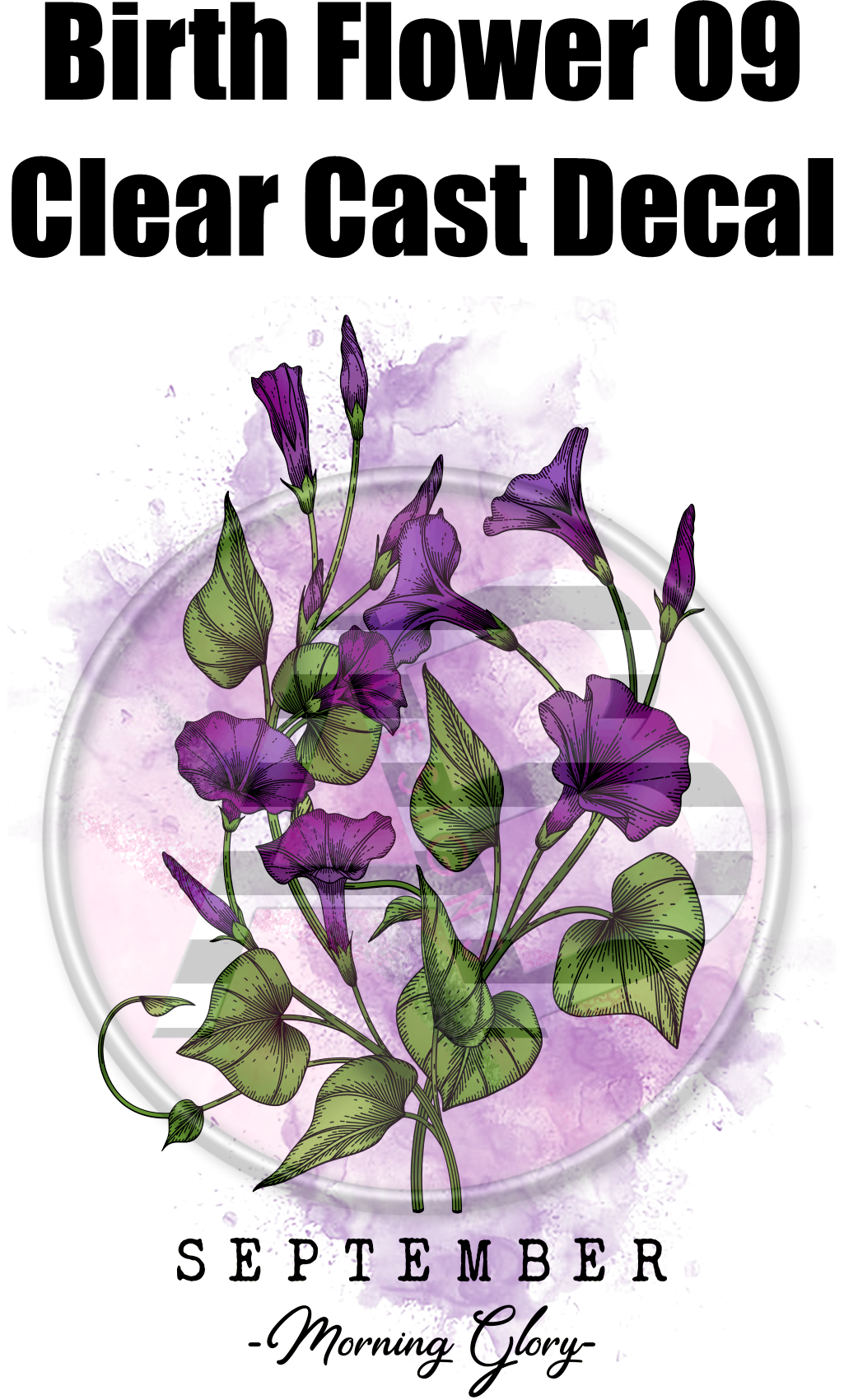 Birth Flower 09 - Clear Cast Decal