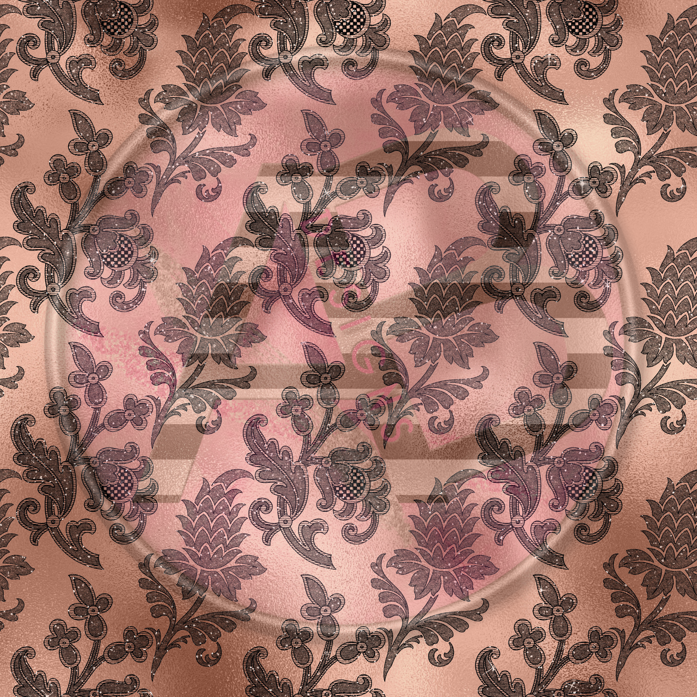 Adhesive Patterned Vinyl - Black & Rose Gold Glam 02