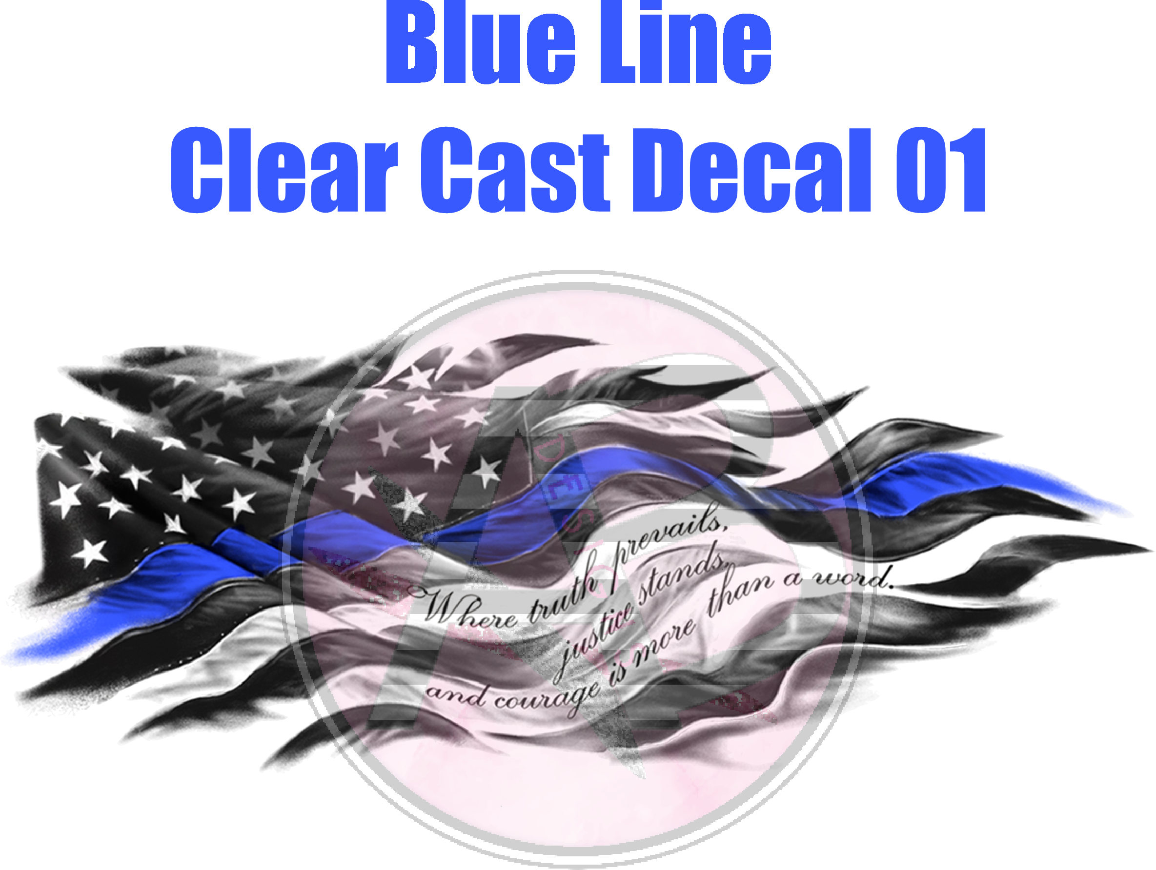 Blue Line 01 - Clear Cast Decal – AB Designs, Co.