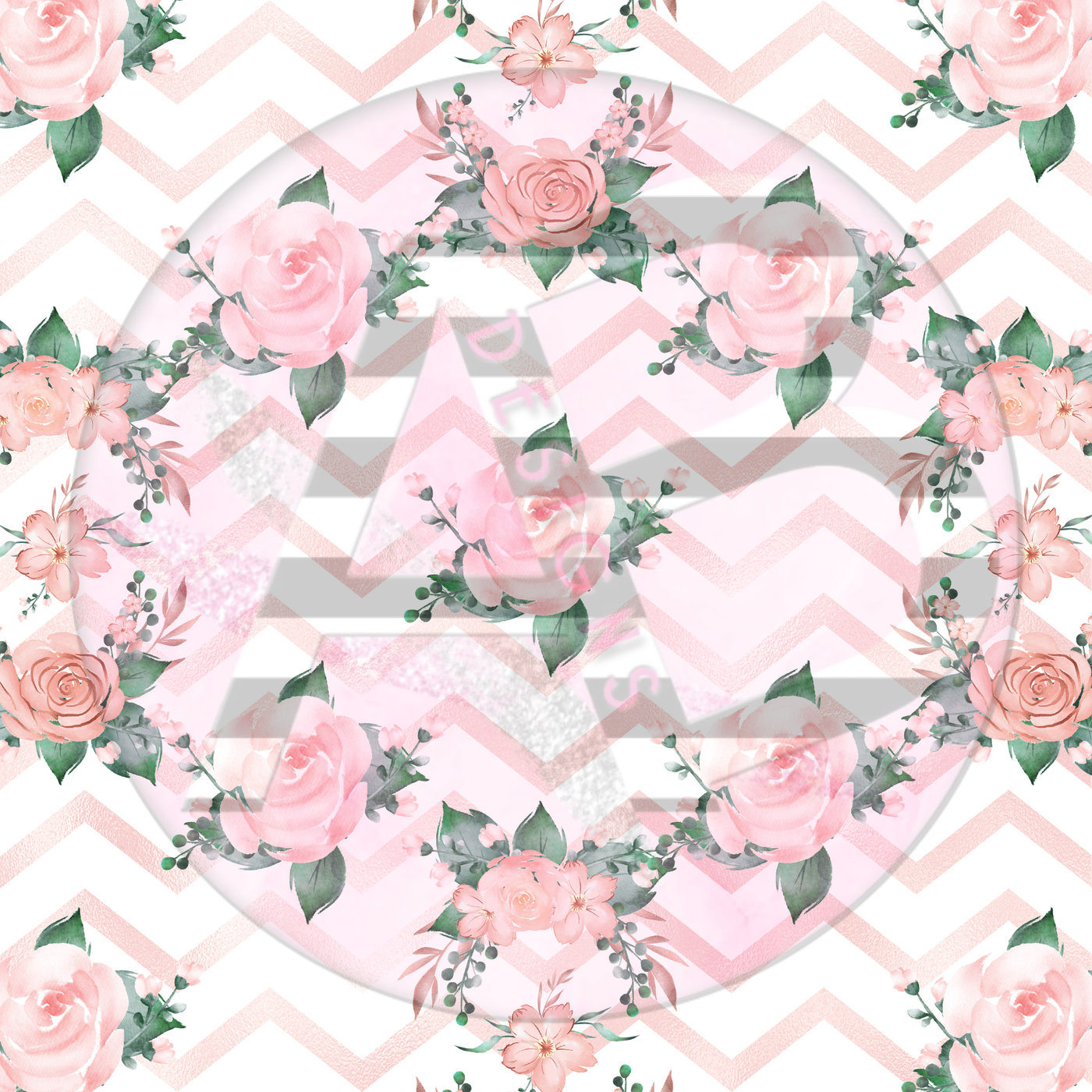 Adhesive Patterned Vinyl - Blush and Emerald Floral 13