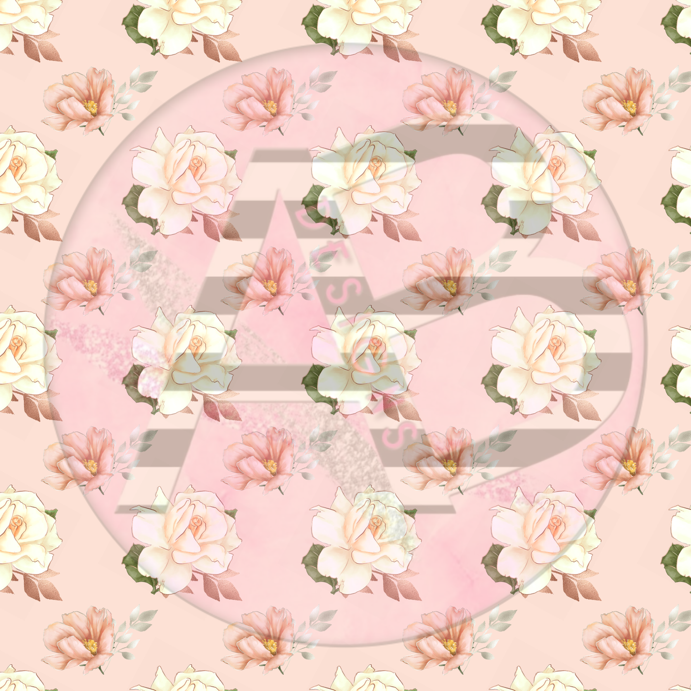 Adhesive Patterned Vinyl - Blush and Gold Floral 11
