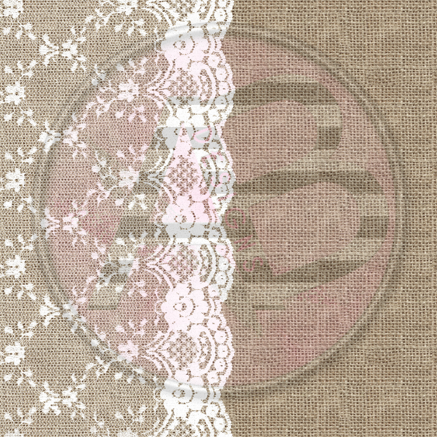 Adhesive Patterned Vinyl - Burlap Lace 01