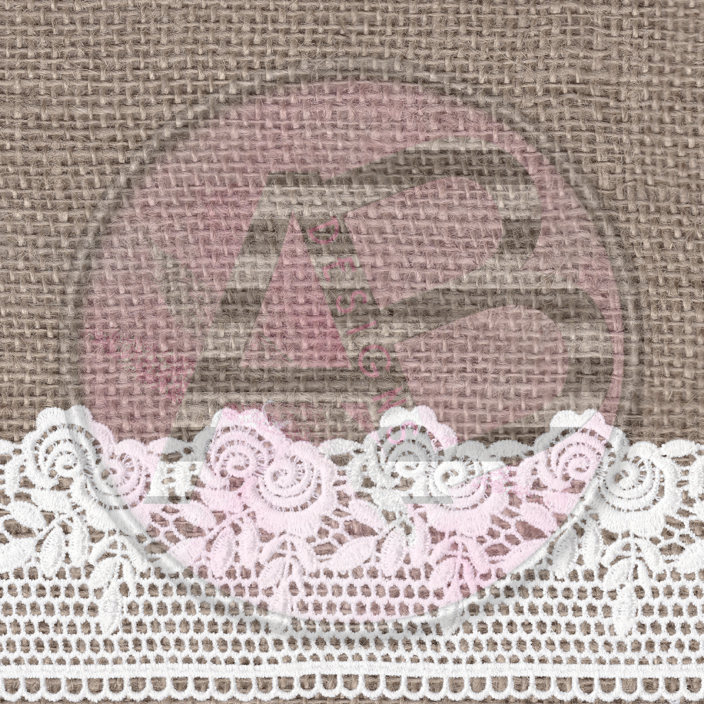 Adhesive Patterned Vinyl - Burlap Lace 02