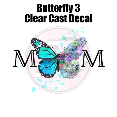 Butterfly 3 - Clear Cast Decal