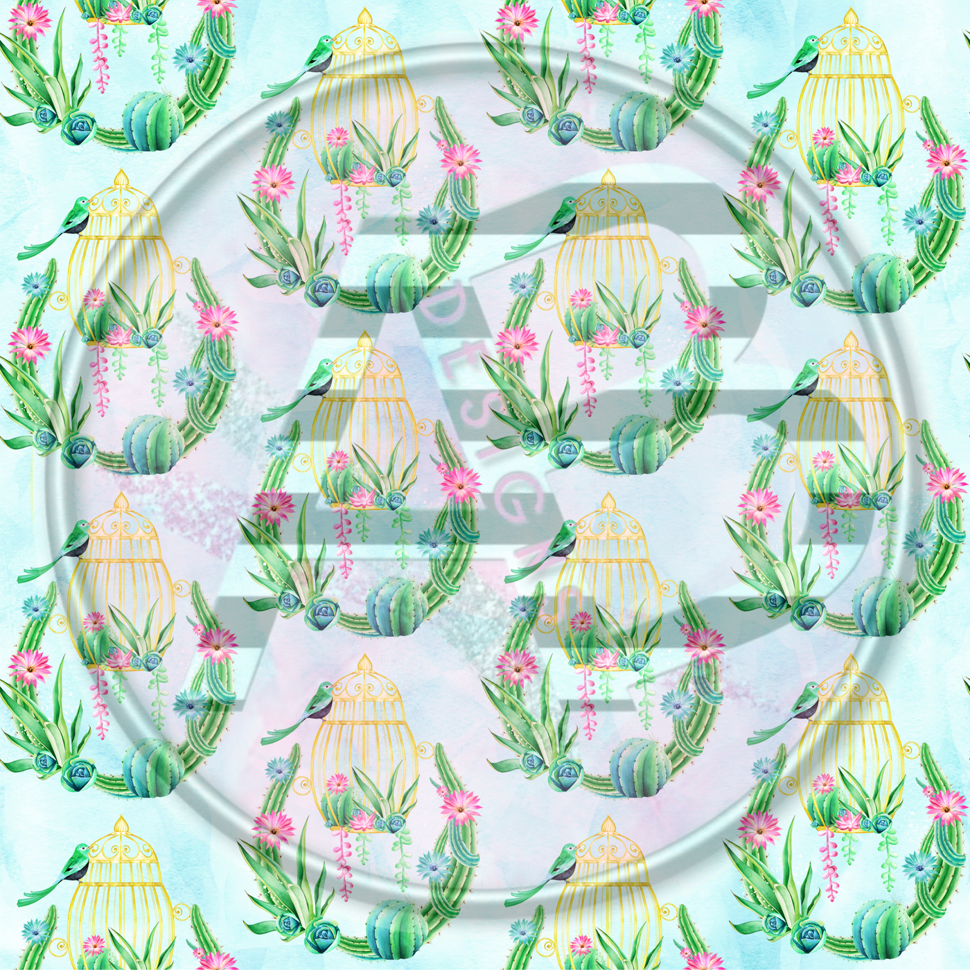 Adhesive Patterned Vinyl - Cactus 02