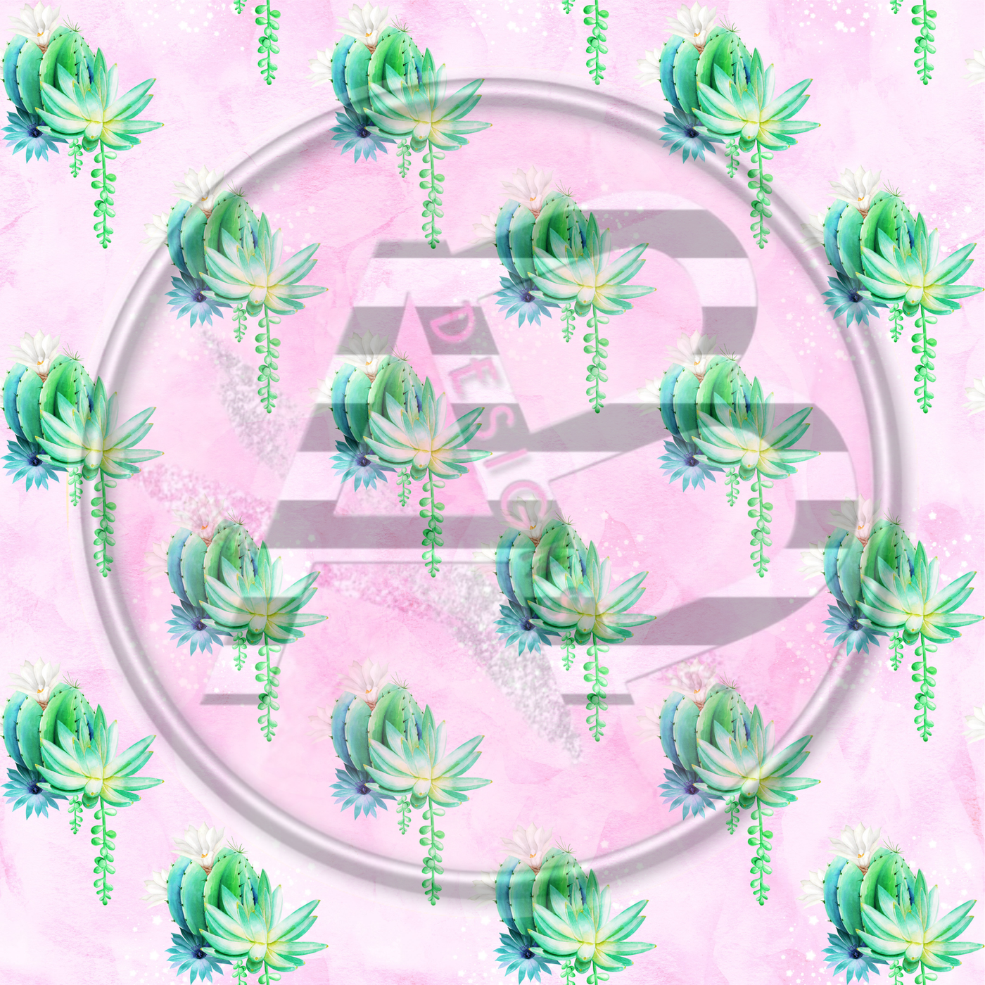 Adhesive Patterned Vinyl - Cactus 08