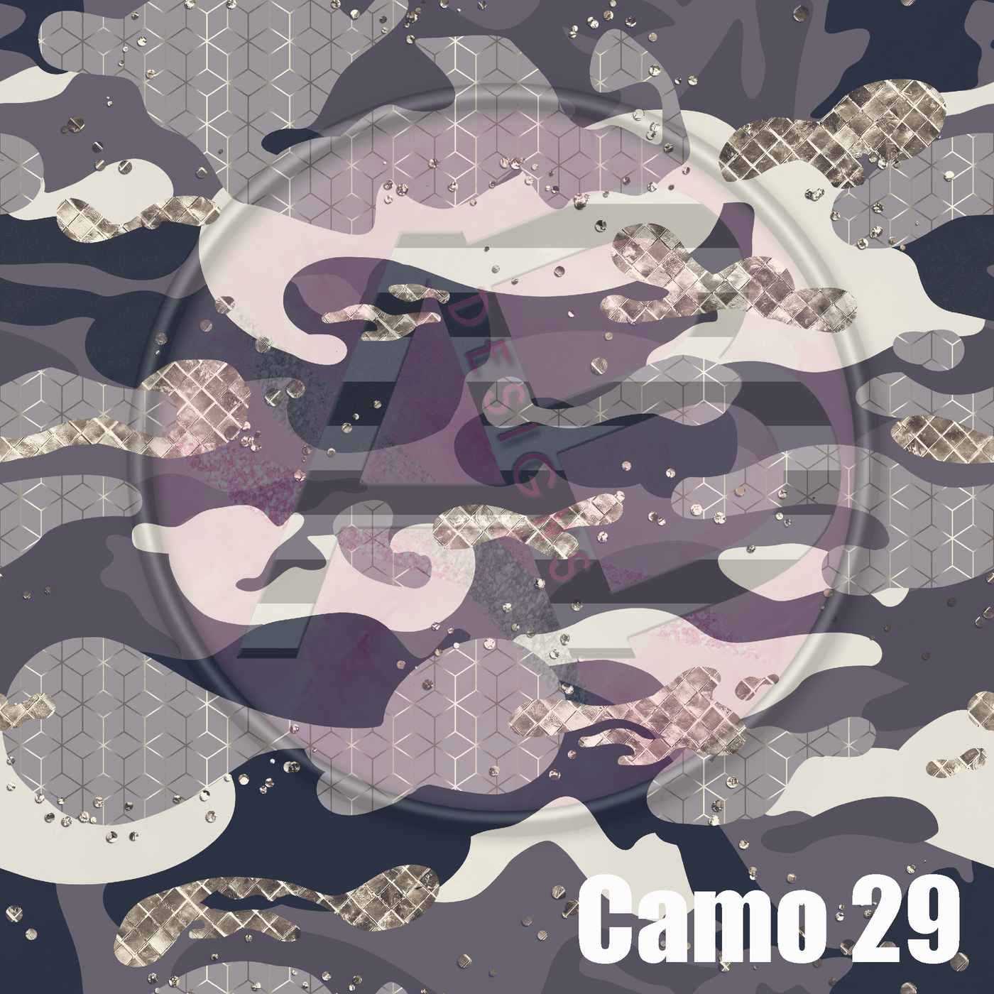 Adhesive Patterned Vinyl - Camo 29