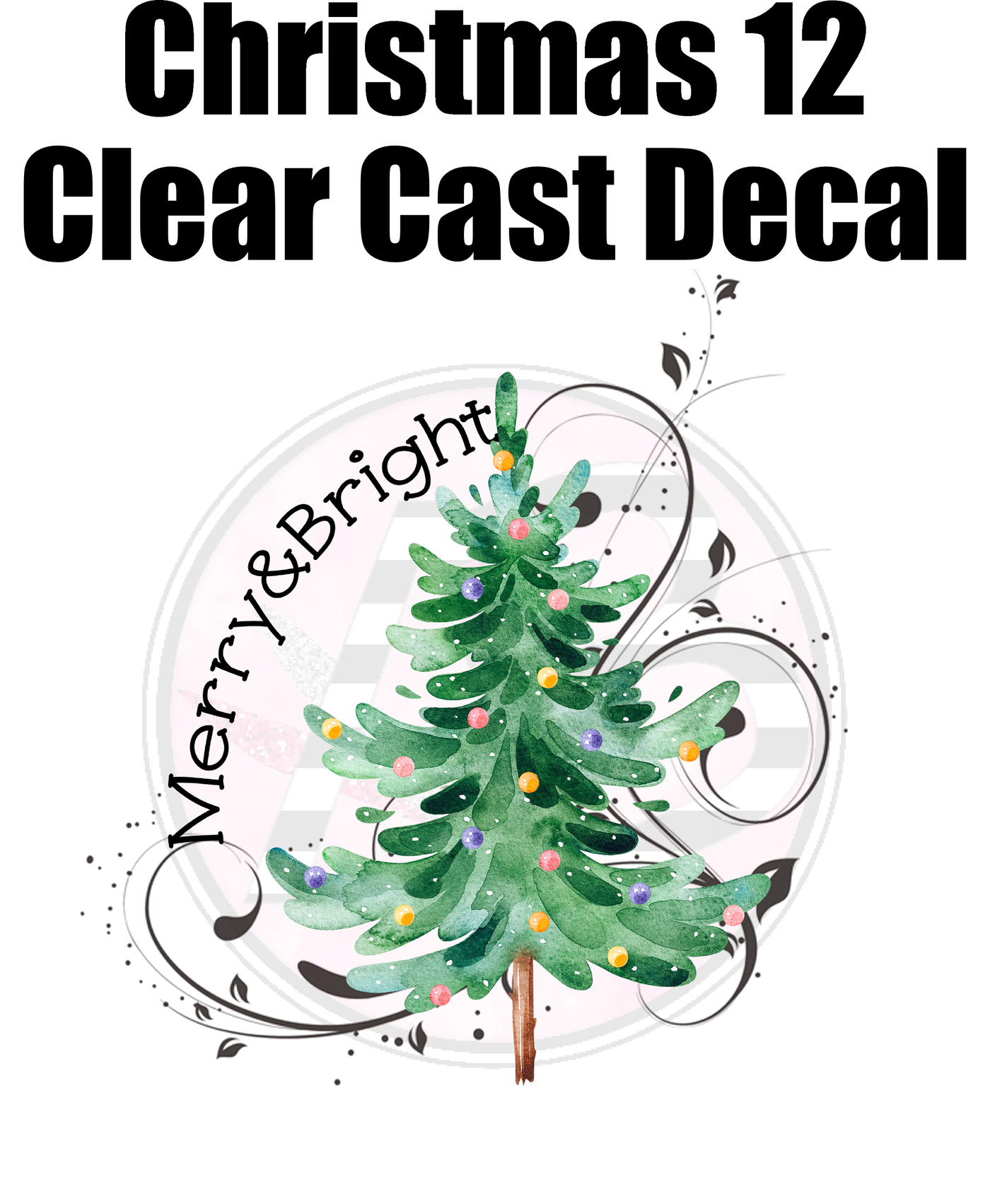 Christmas 12 - Clear Cast Decal