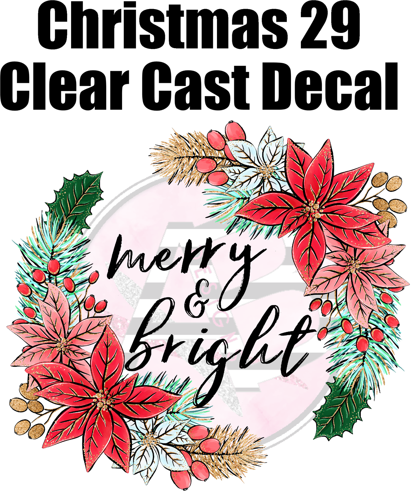 Christmas 29 - Clear Cast Decal