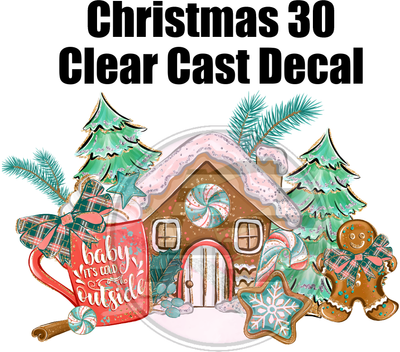 Christmas 30 - Clear Cast Decal