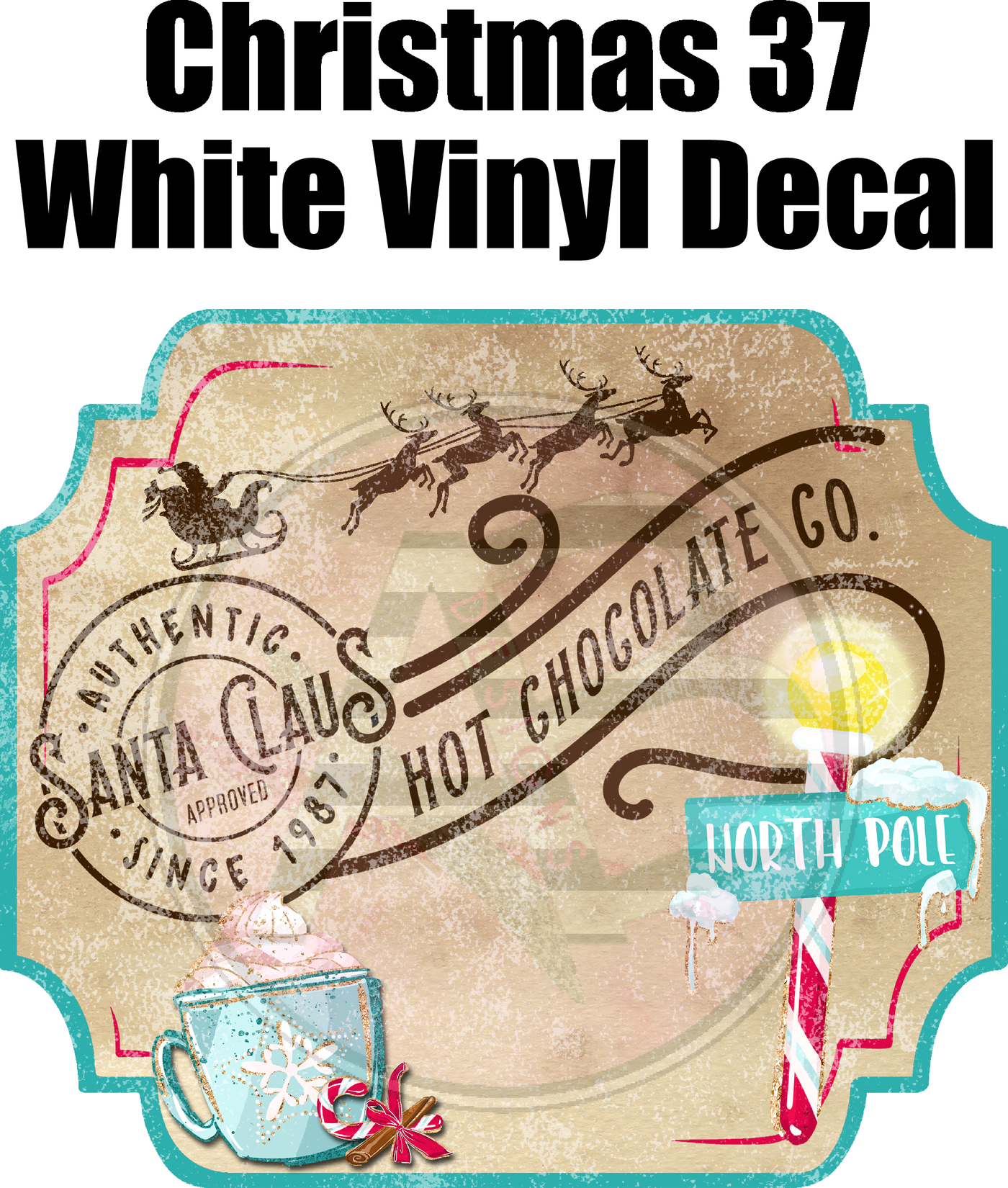 Christmas 37 - White Vinyl Decal