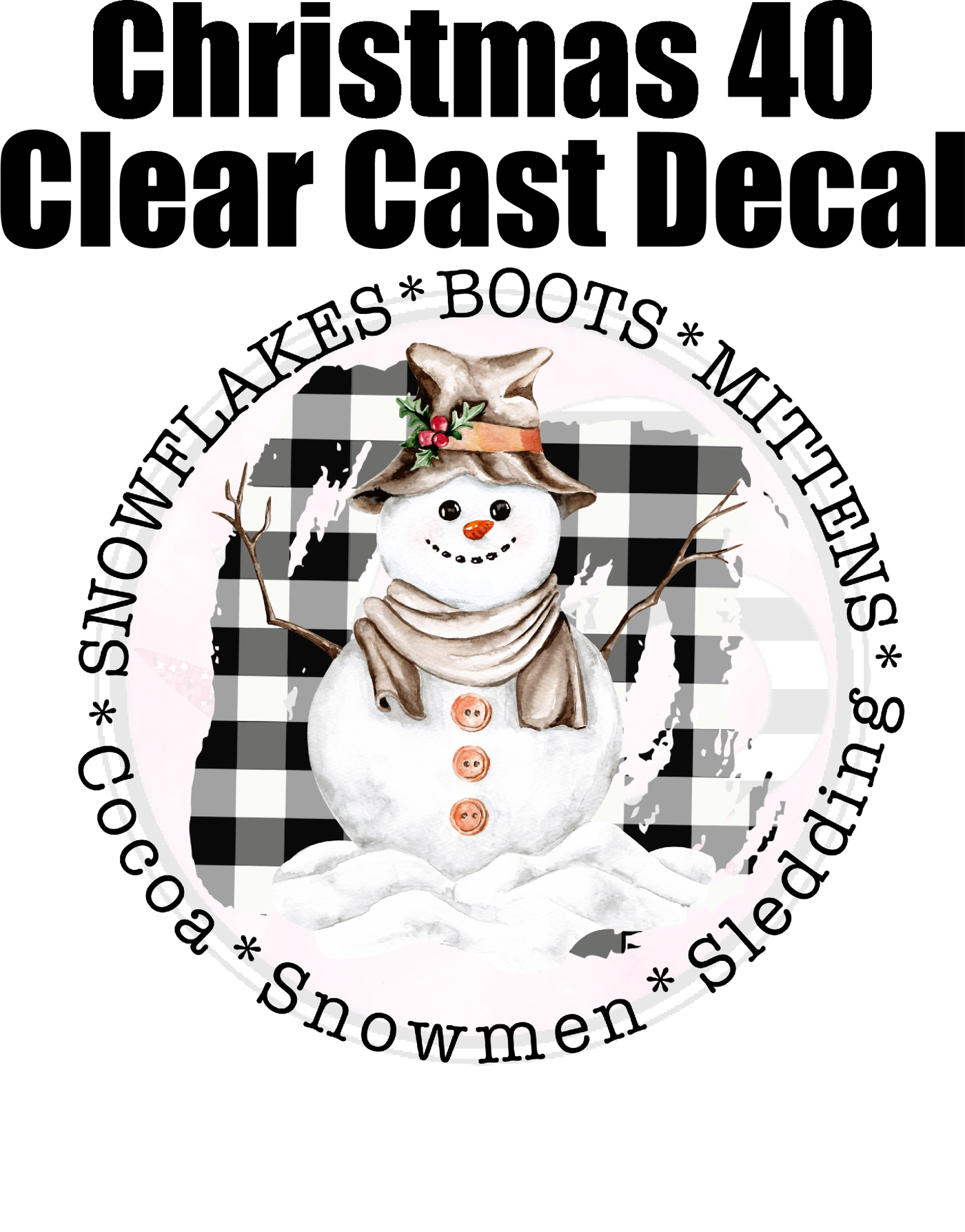 Christmas 40 - Clear Cast Decal