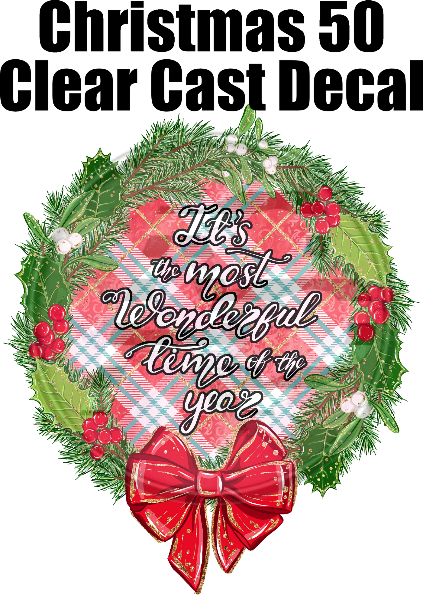 Christmas 50 - Clear Cast Decal