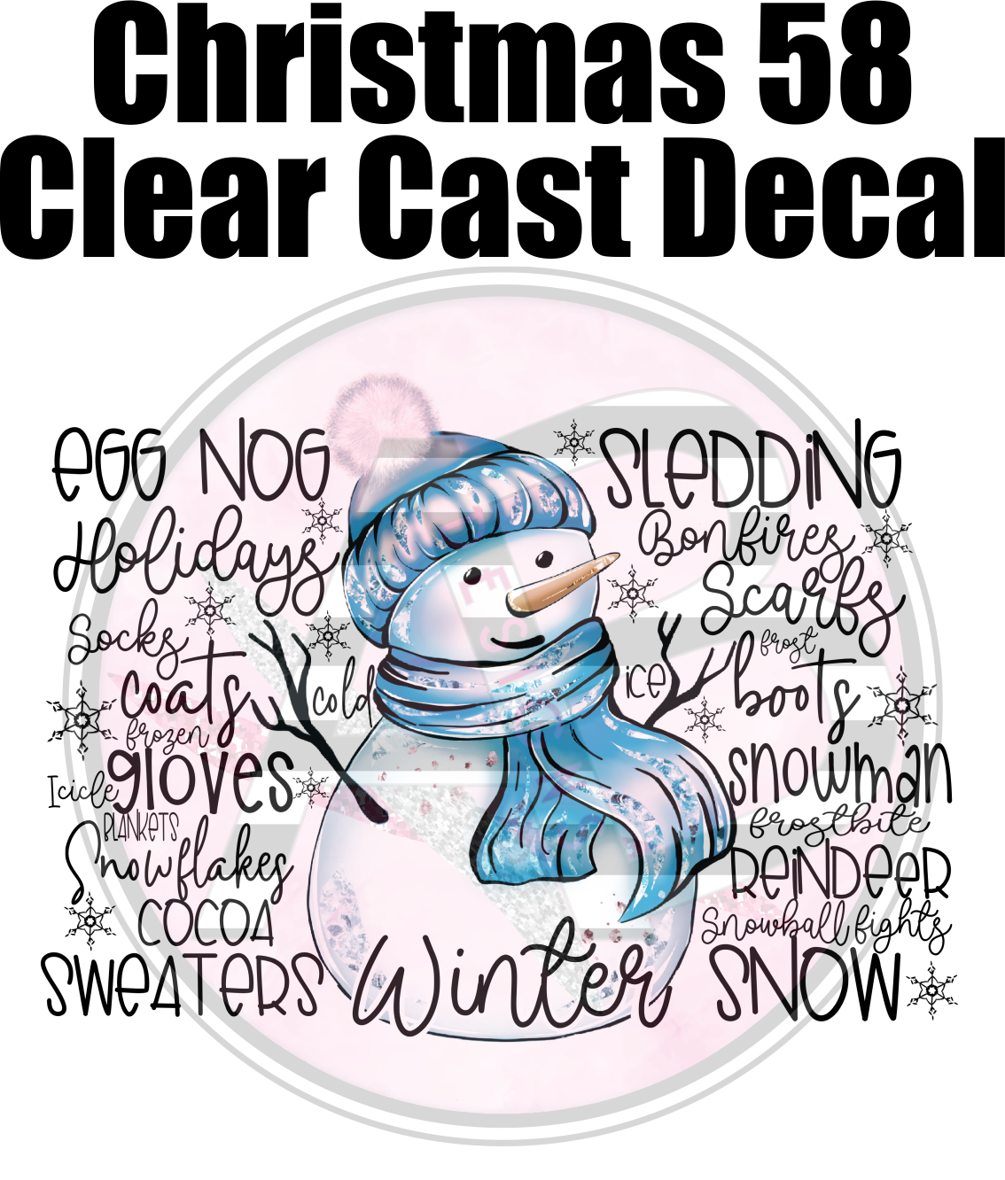 Christmas 58 - Clear Cast Decal