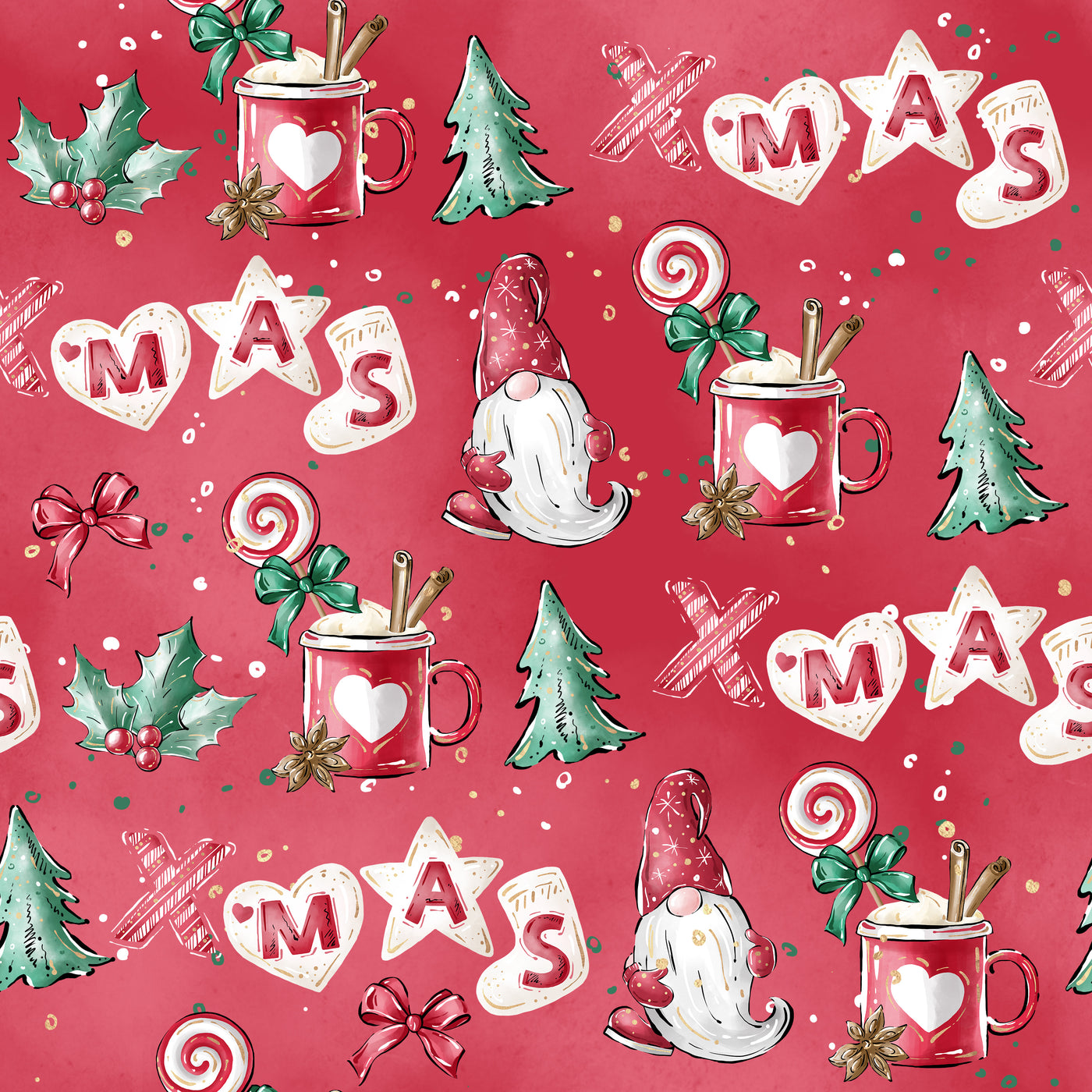 Adhesive Patterned Vinyl - Christmas Gnome 6