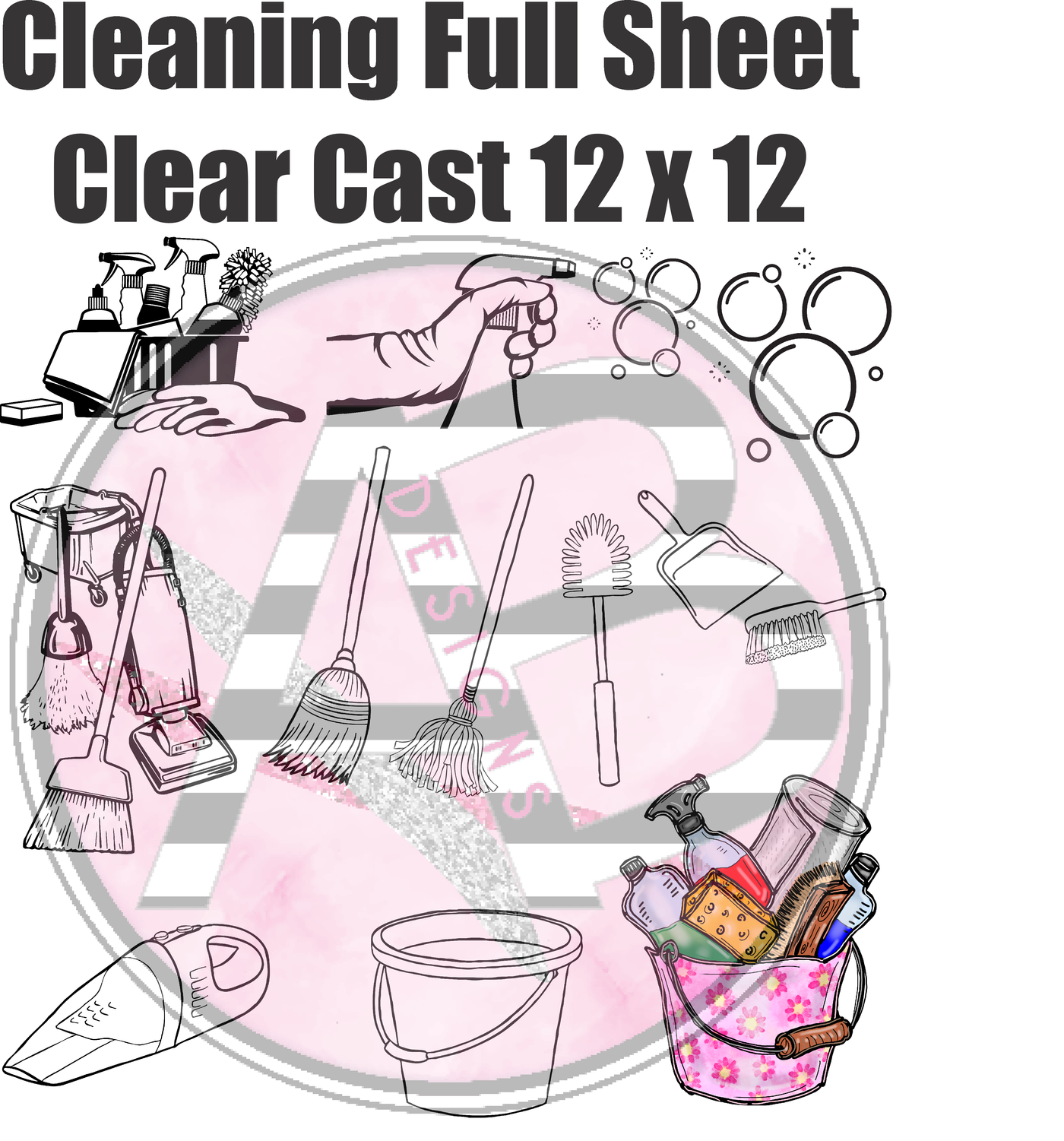 Cleaning Full Sheet 12x12 Clear Cast Decal