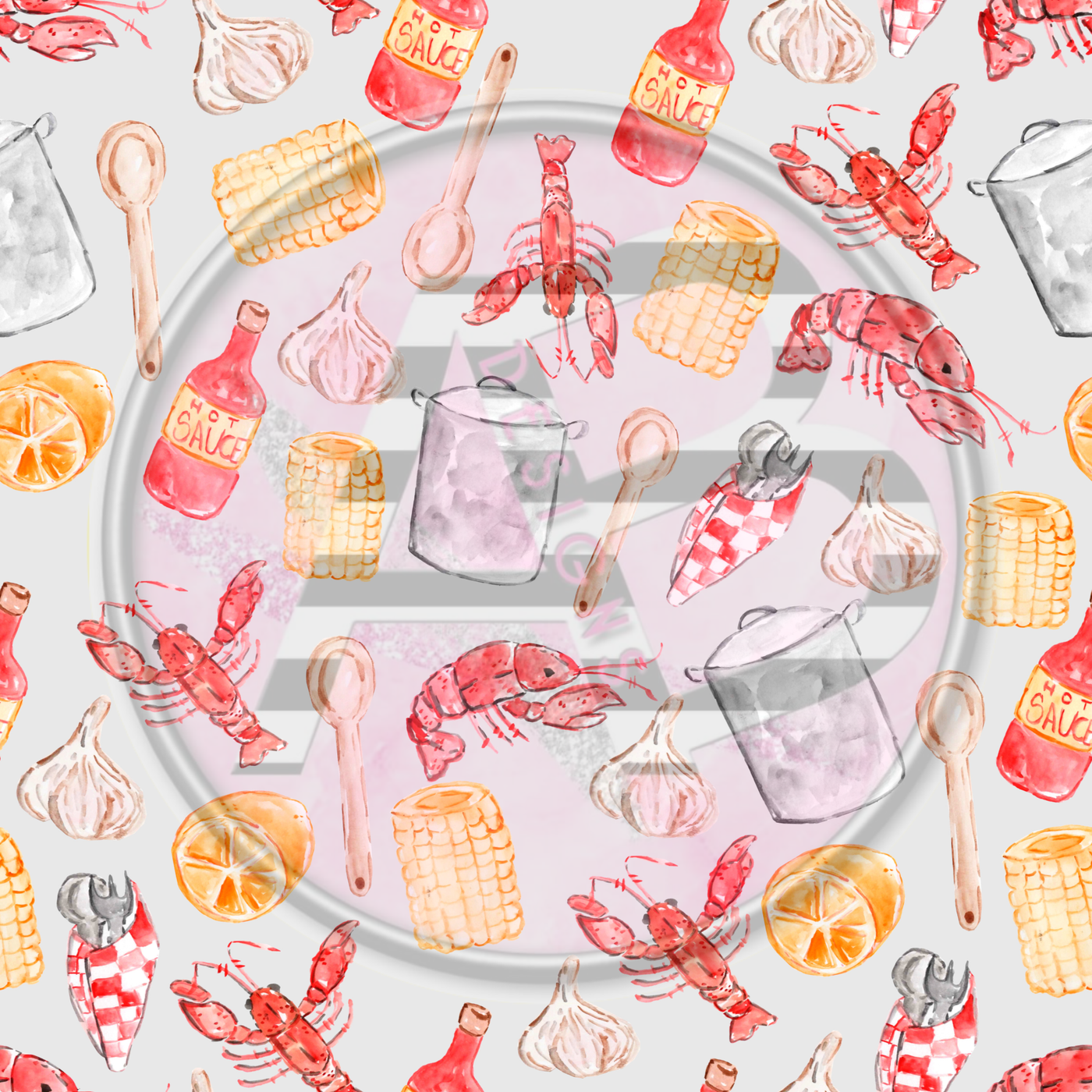 Adhesive Patterned Vinyl - Crawfish 02